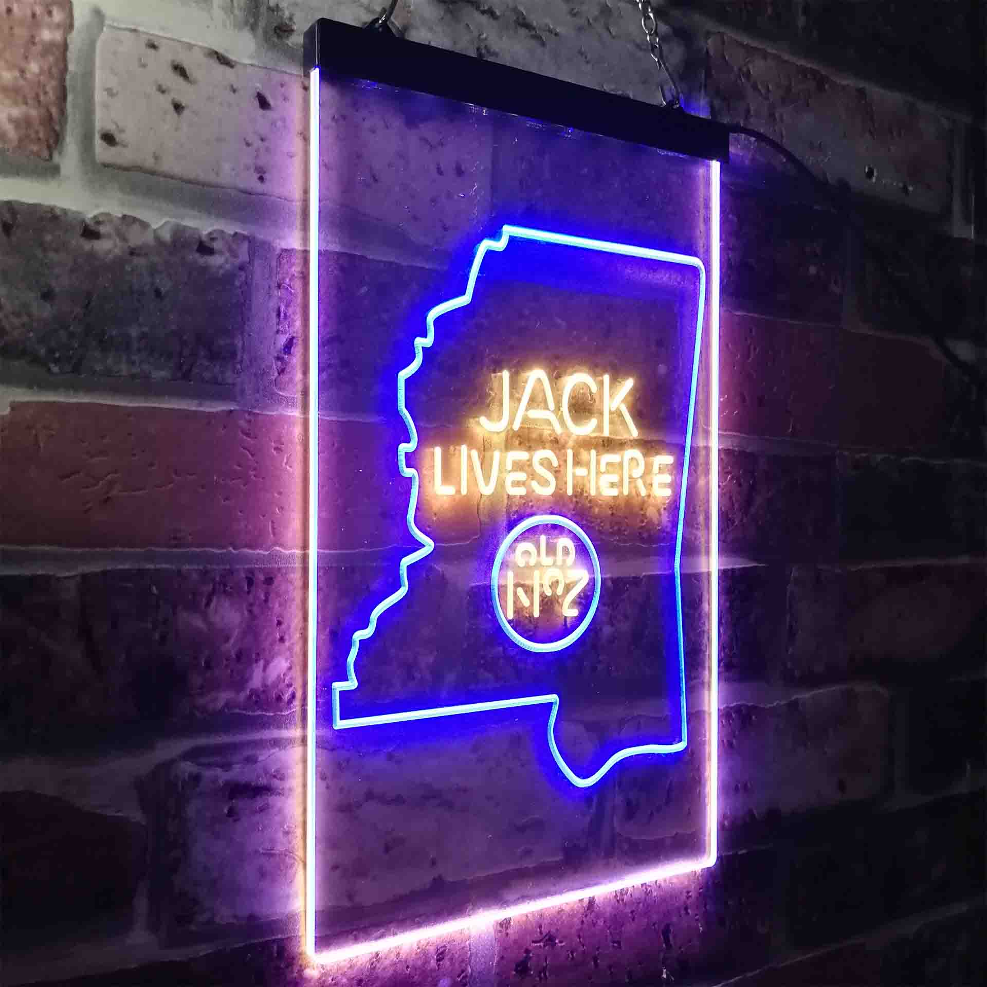 Mississippi Jack Lives Here Neon LED Sign