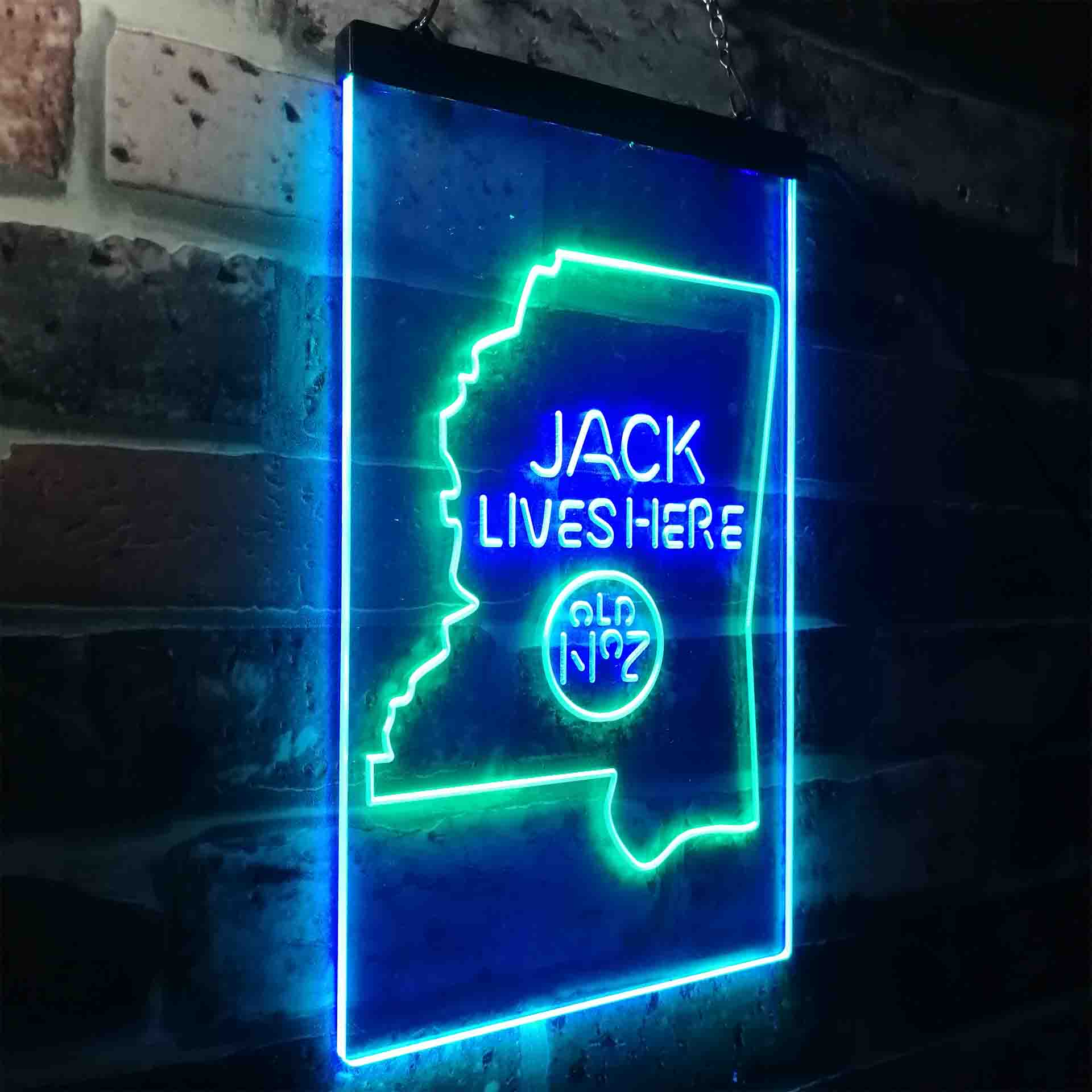 Mississippi Jack Lives Here Neon LED Sign