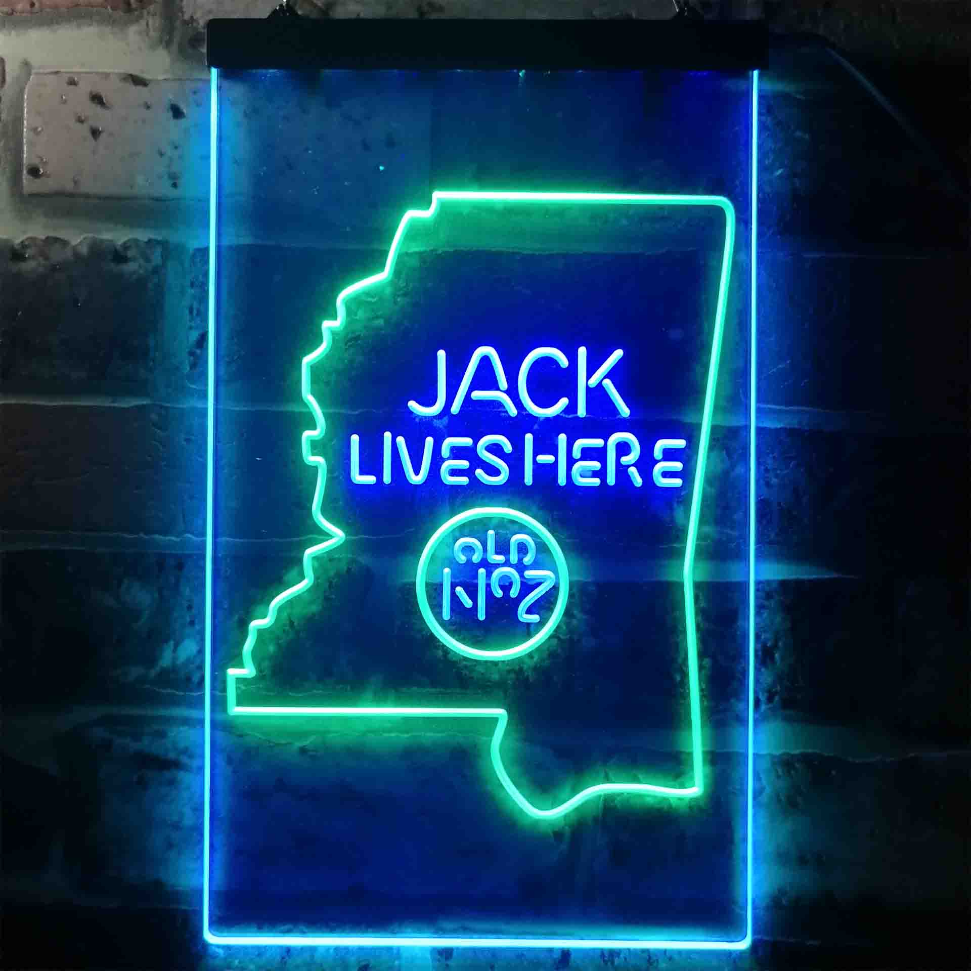 Mississippi Jack Lives Here Neon LED Sign