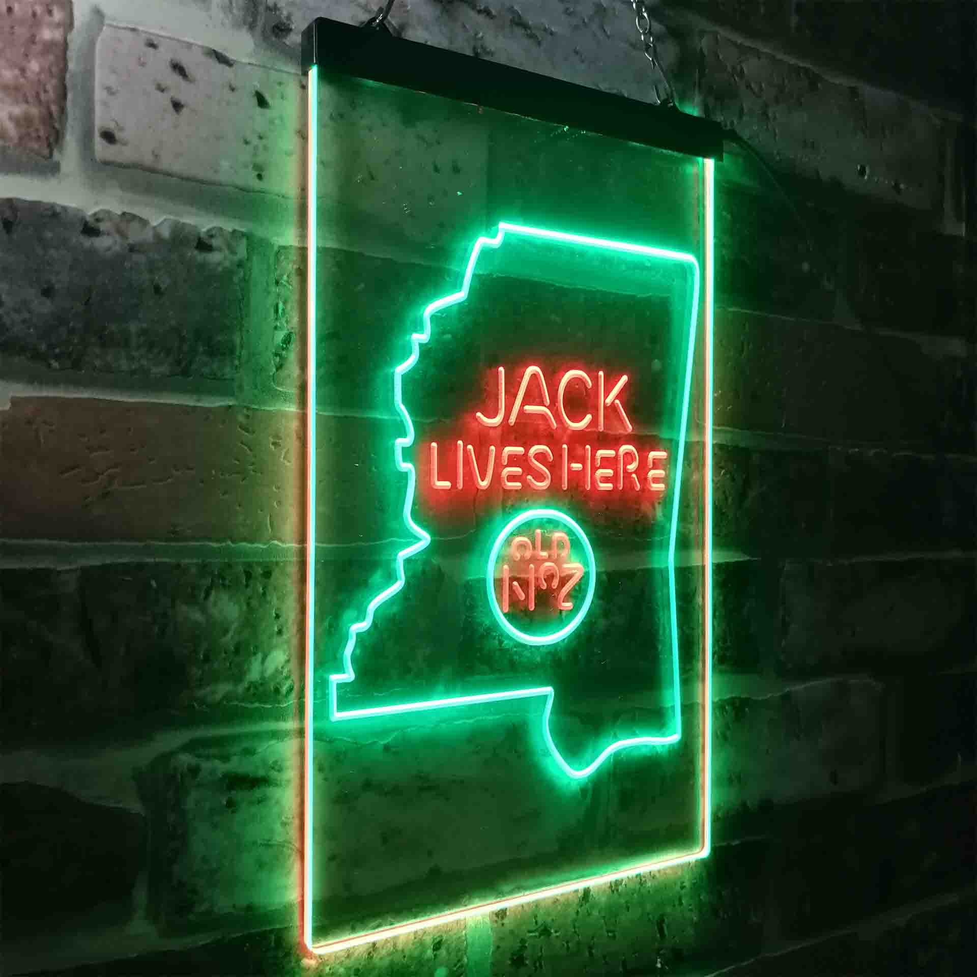 Mississippi Jack Lives Here Neon LED Sign