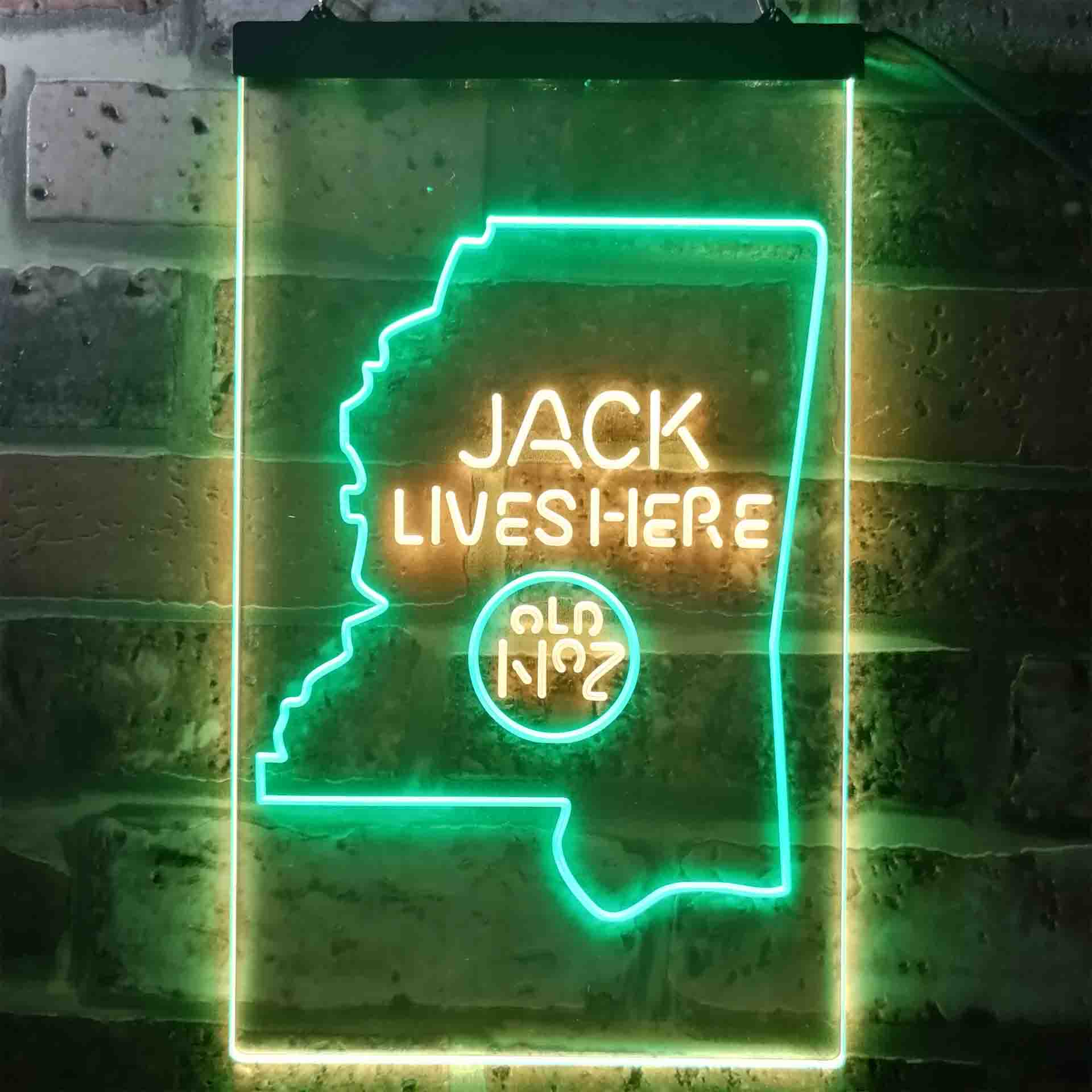 Mississippi Jack Lives Here Neon LED Sign