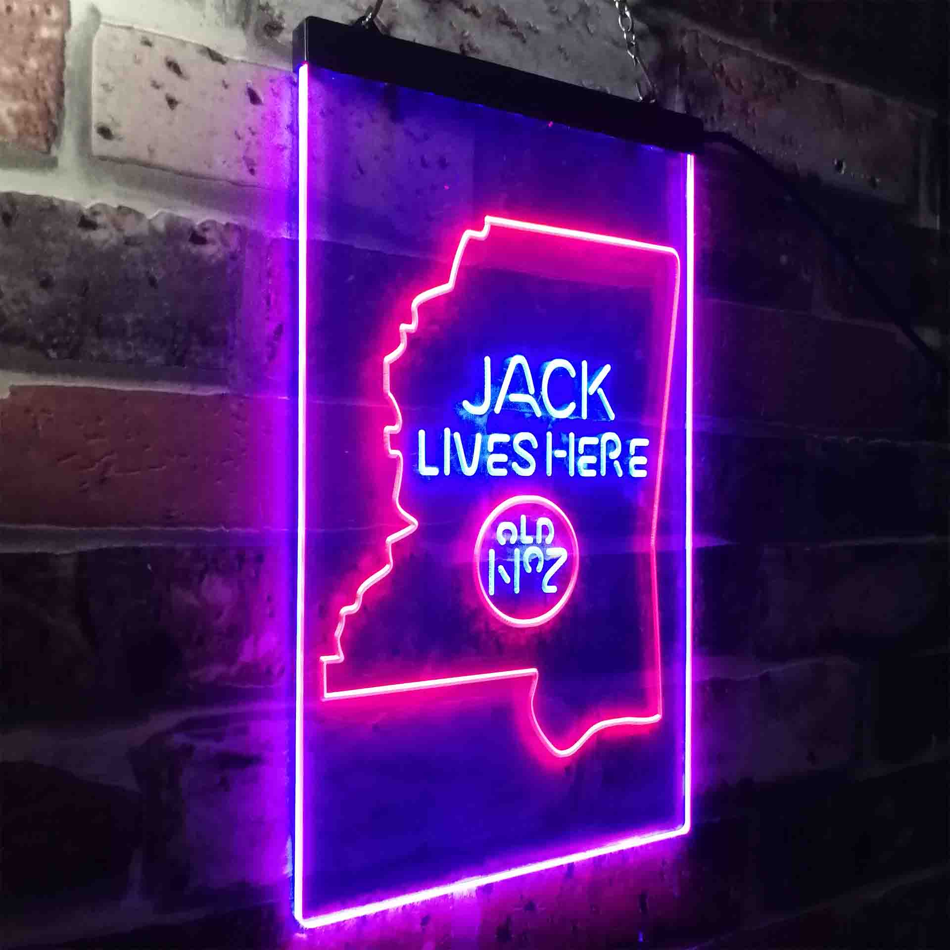 Mississippi Jack Lives Here Neon LED Sign