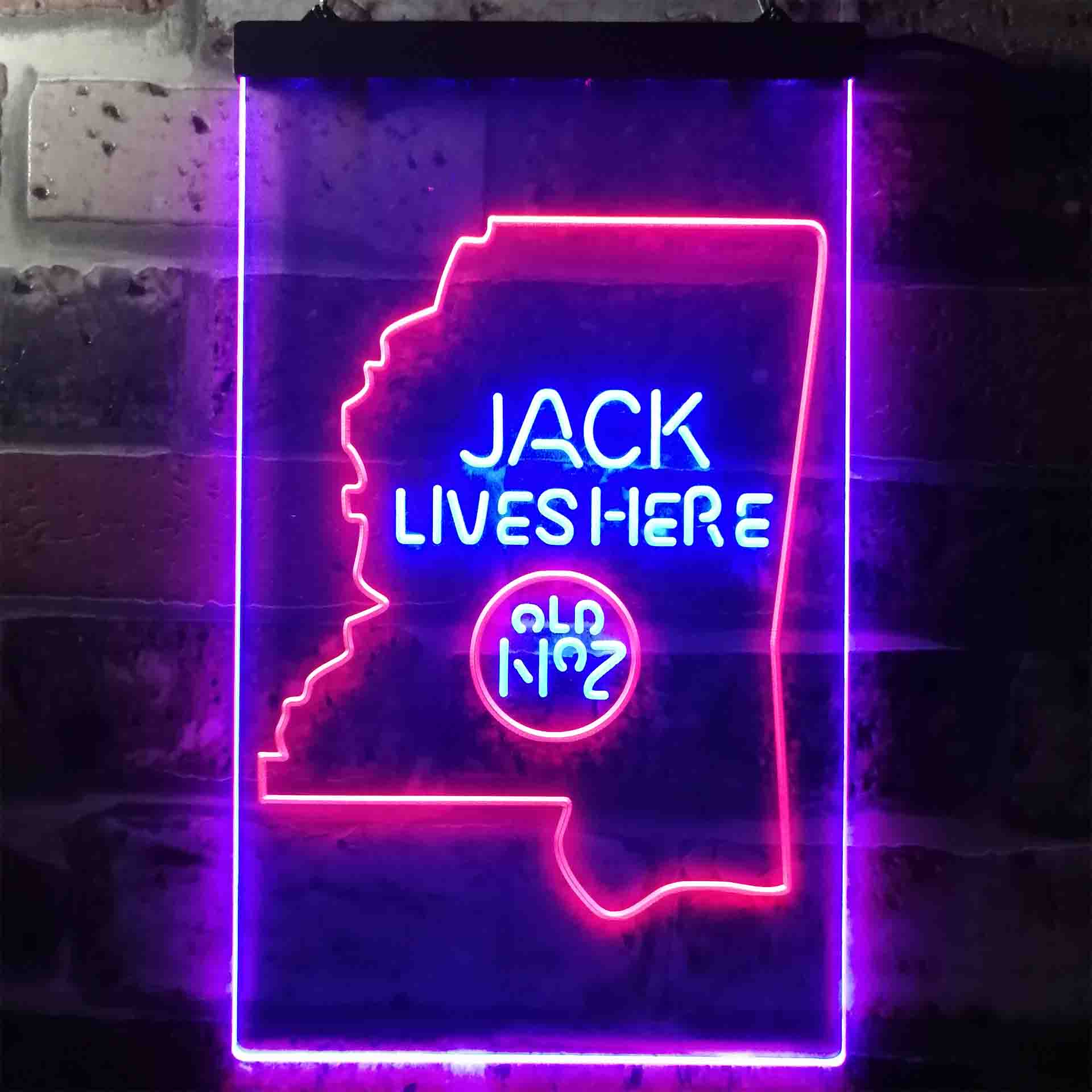 Mississippi Jack Lives Here Neon LED Sign