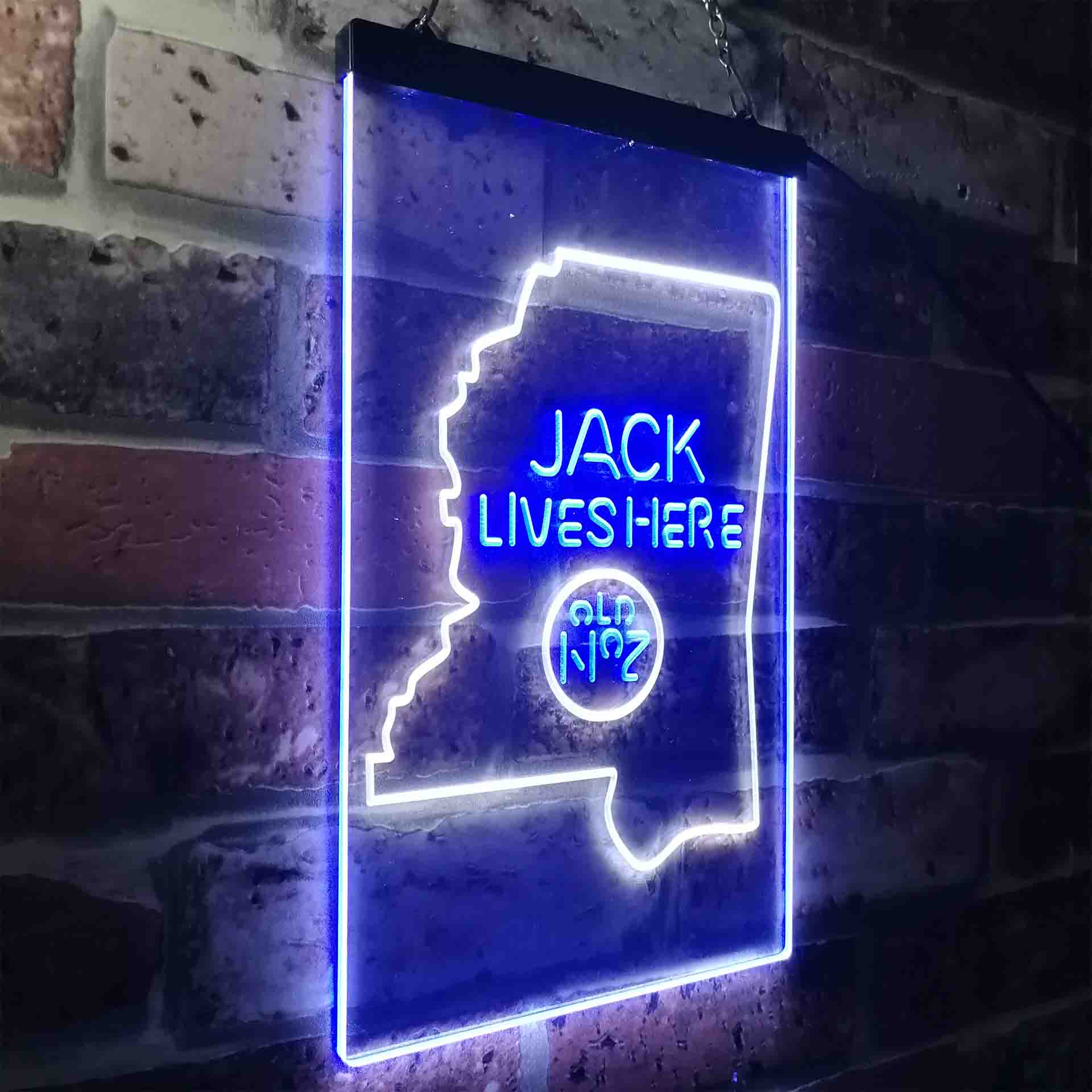 Mississippi Jack Lives Here Neon LED Sign