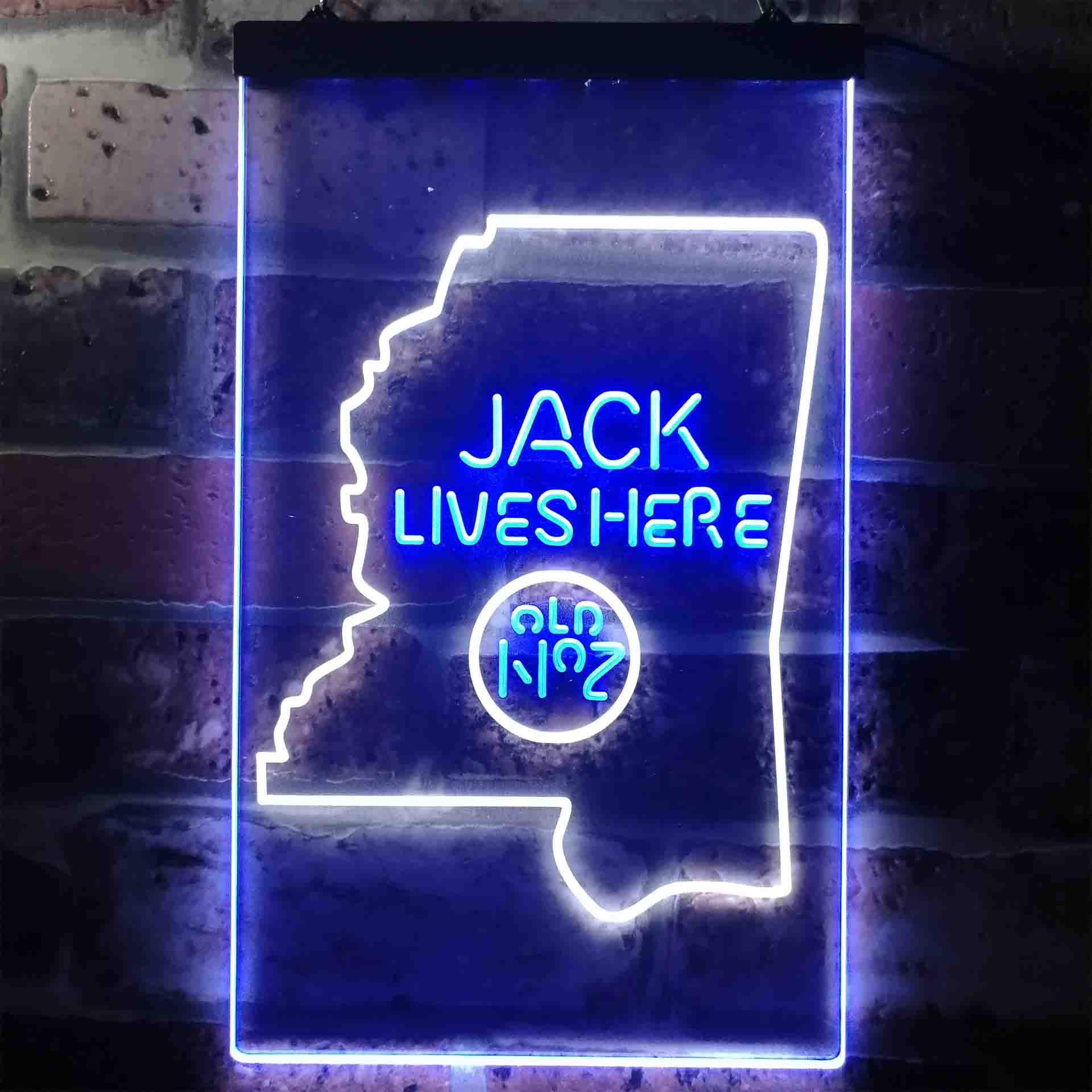 Mississippi Jack Lives Here Neon LED Sign