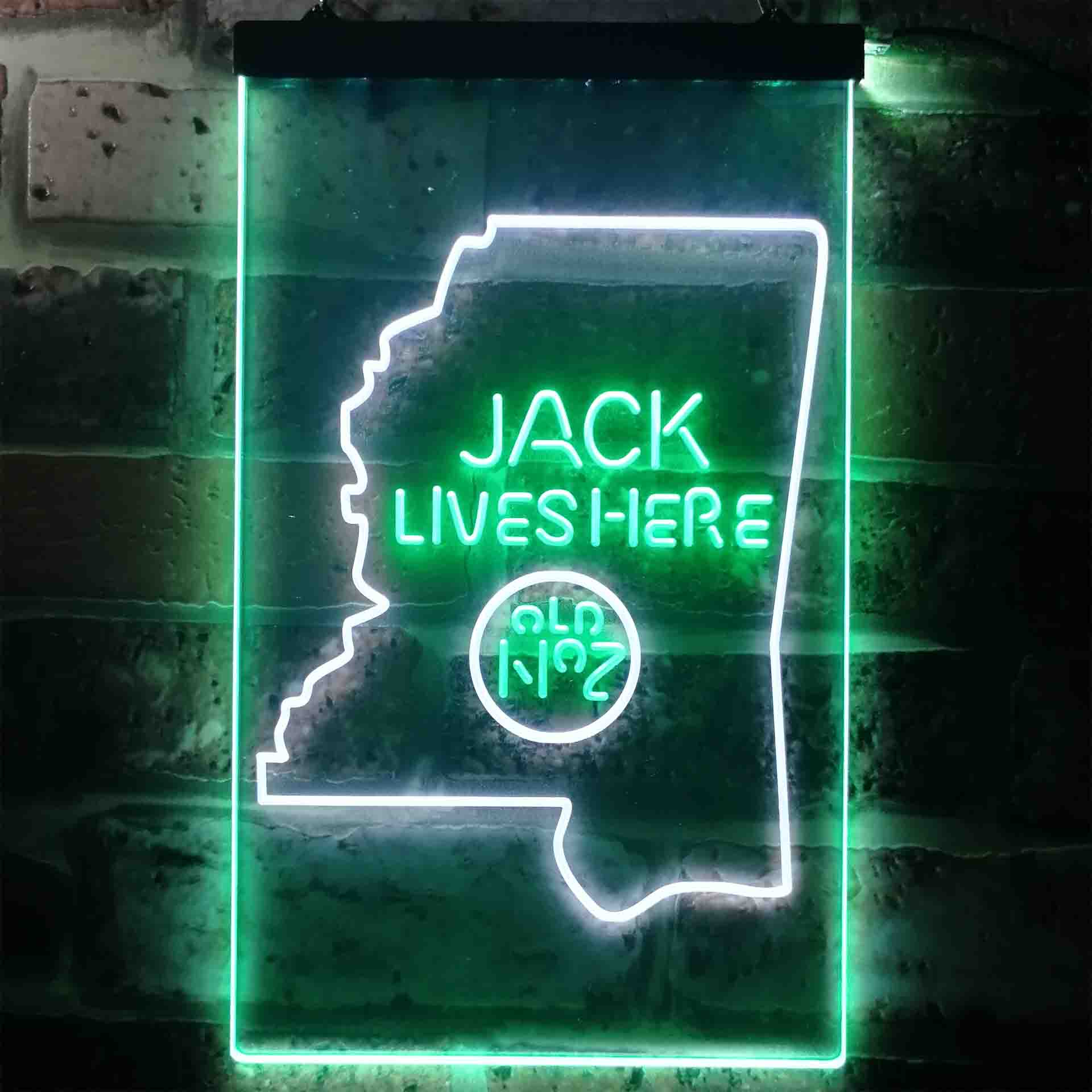 Mississippi Jack Lives Here Neon LED Sign