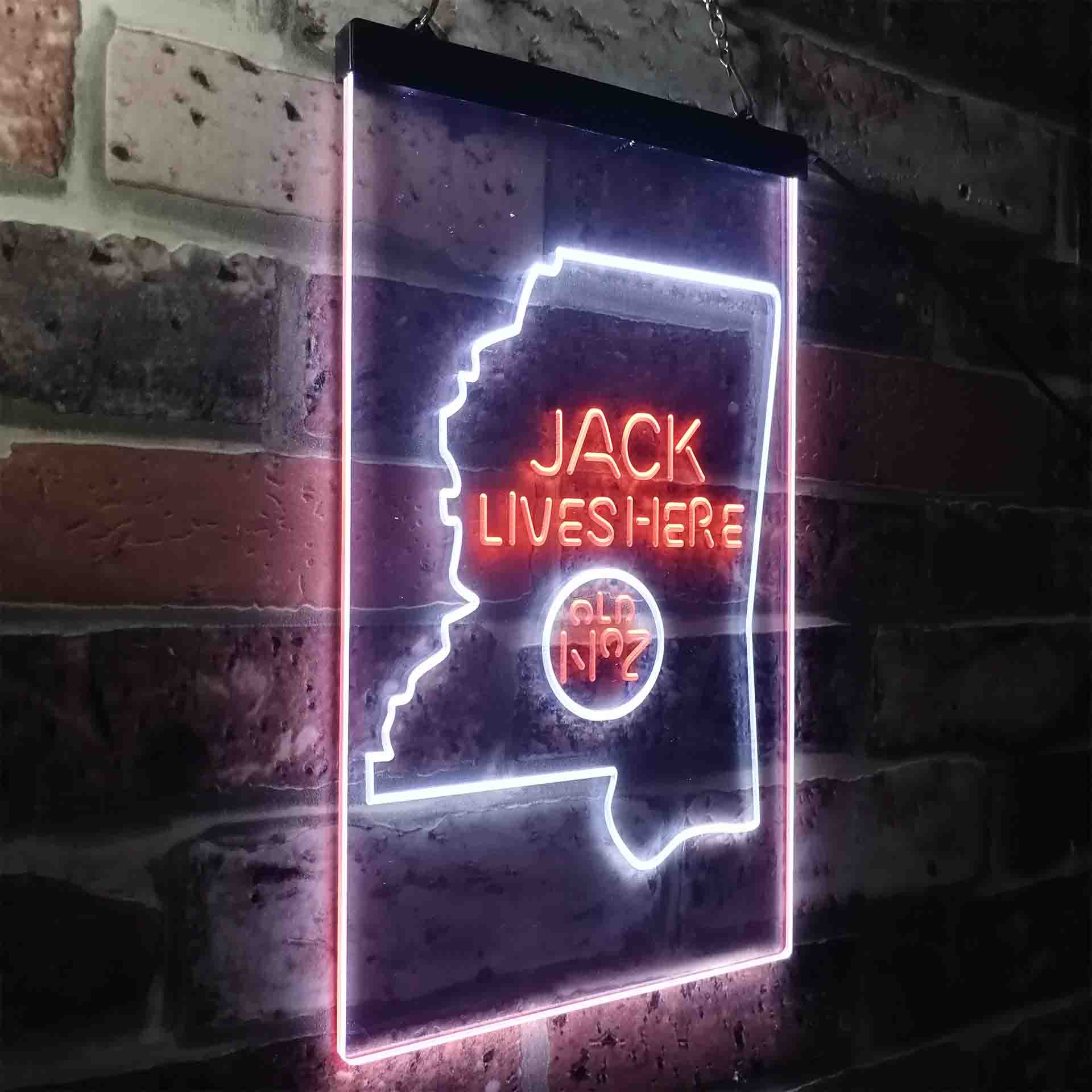 Mississippi Jack Lives Here Neon LED Sign