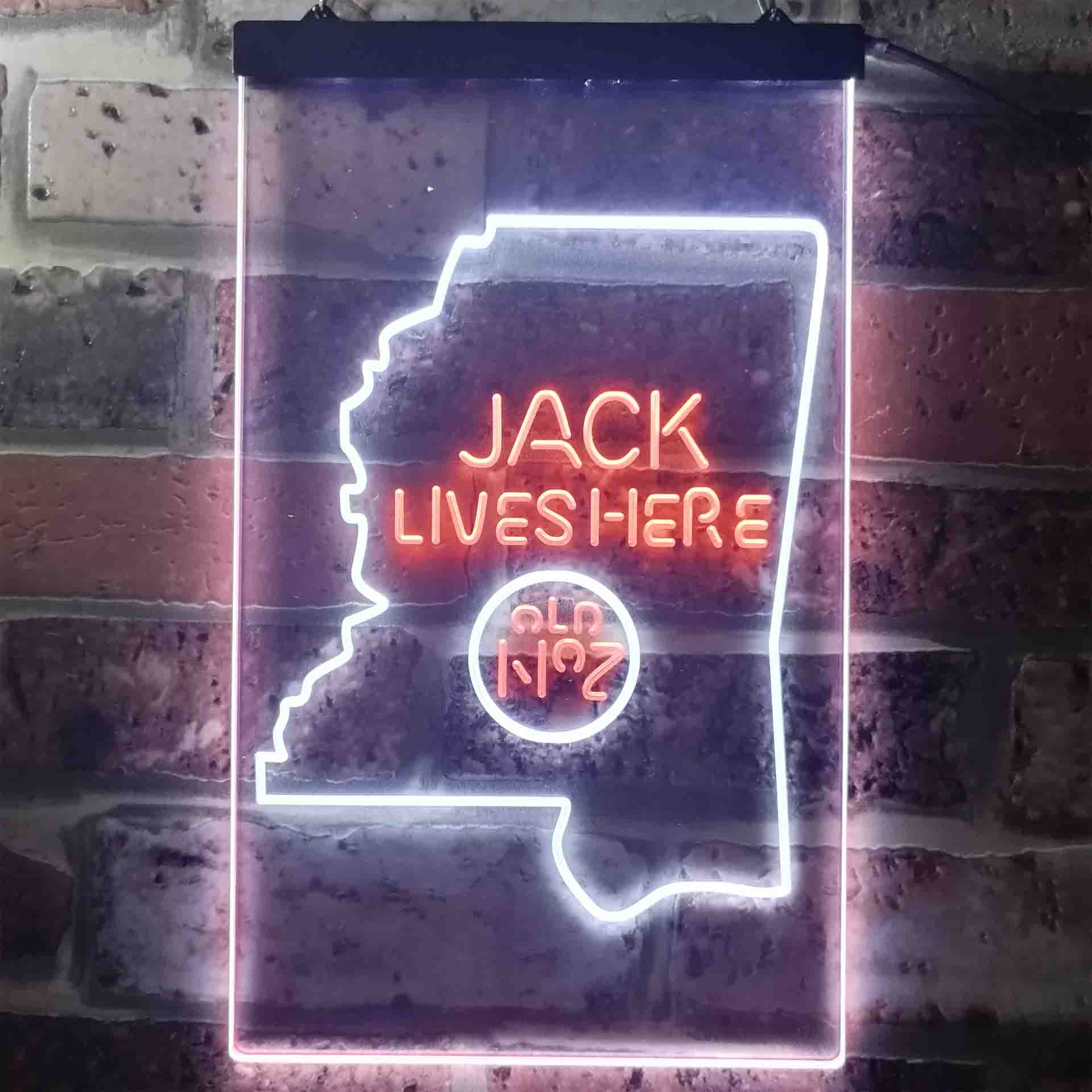 Mississippi Jack Lives Here Neon LED Sign