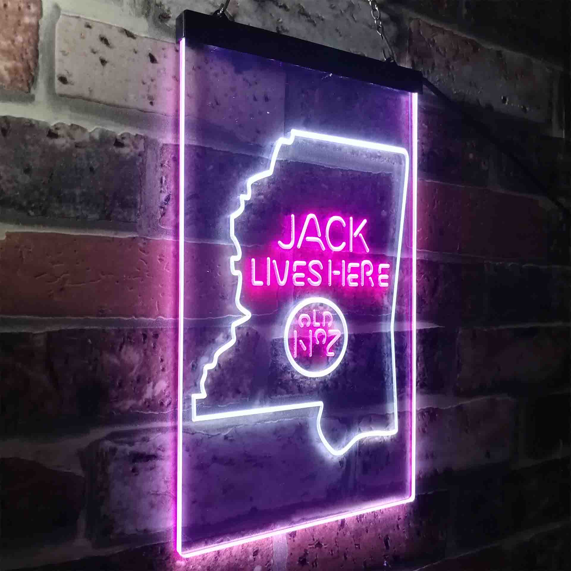 Mississippi Jack Lives Here Neon LED Sign