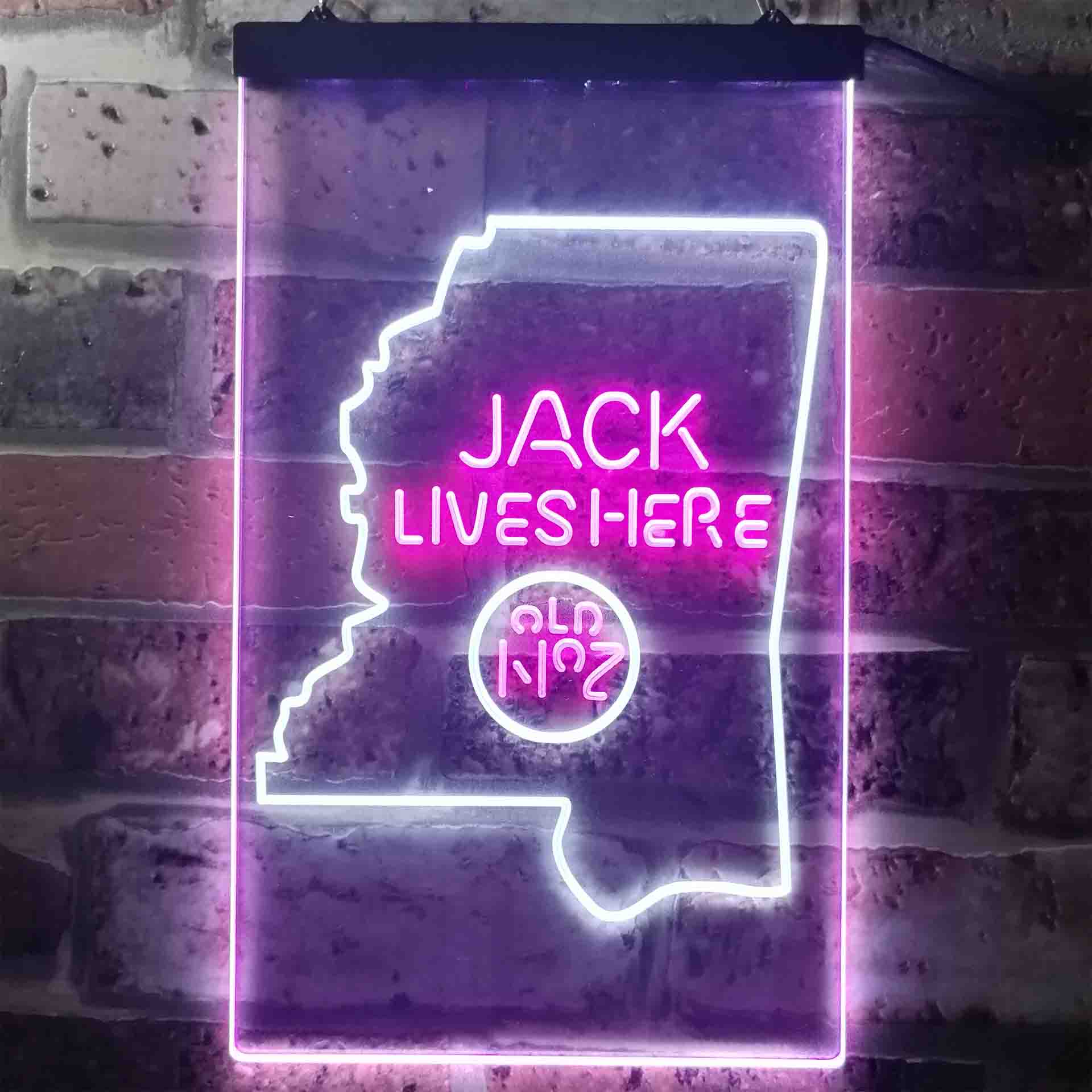 Mississippi Jack Lives Here Neon LED Sign