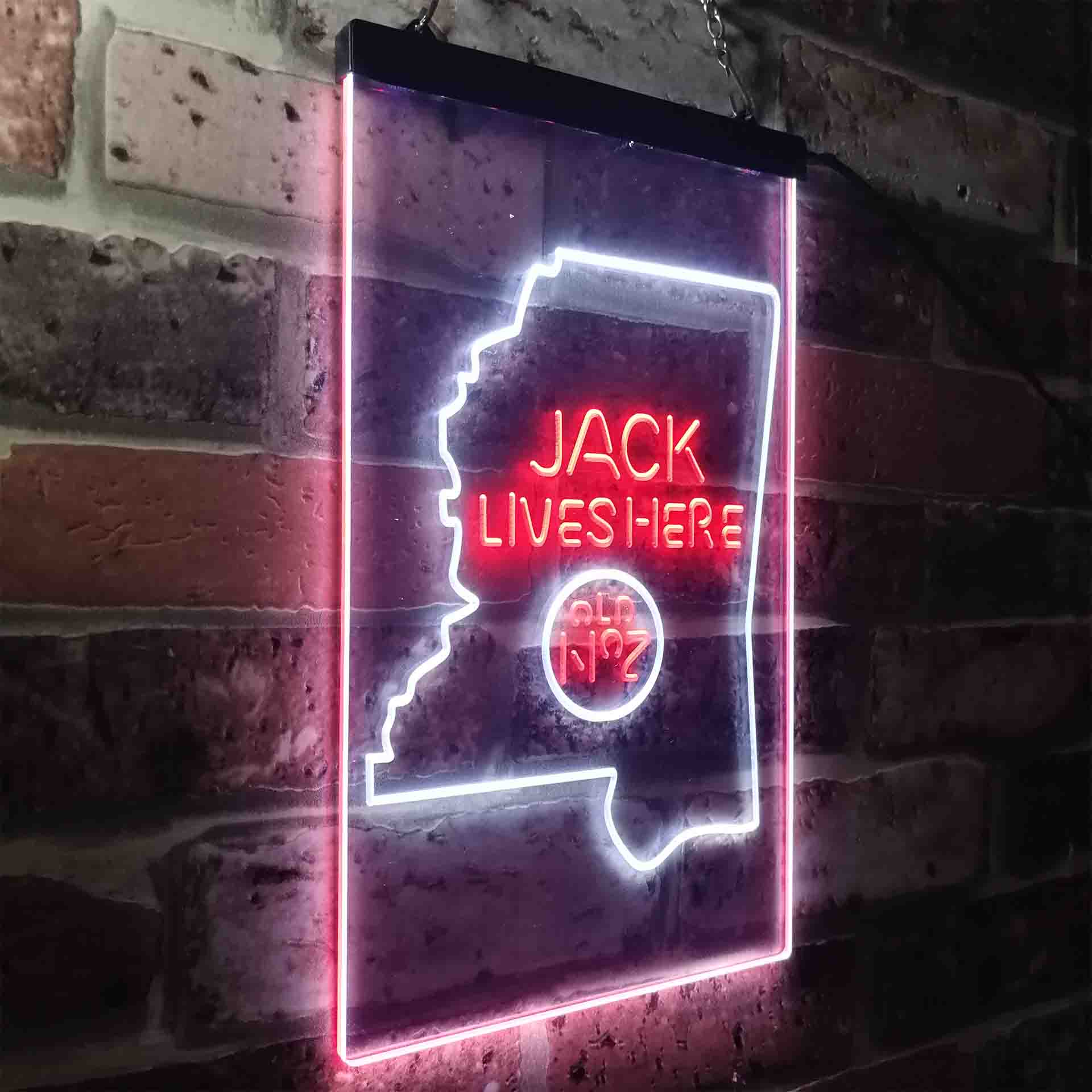 Mississippi Jack Lives Here Neon LED Sign