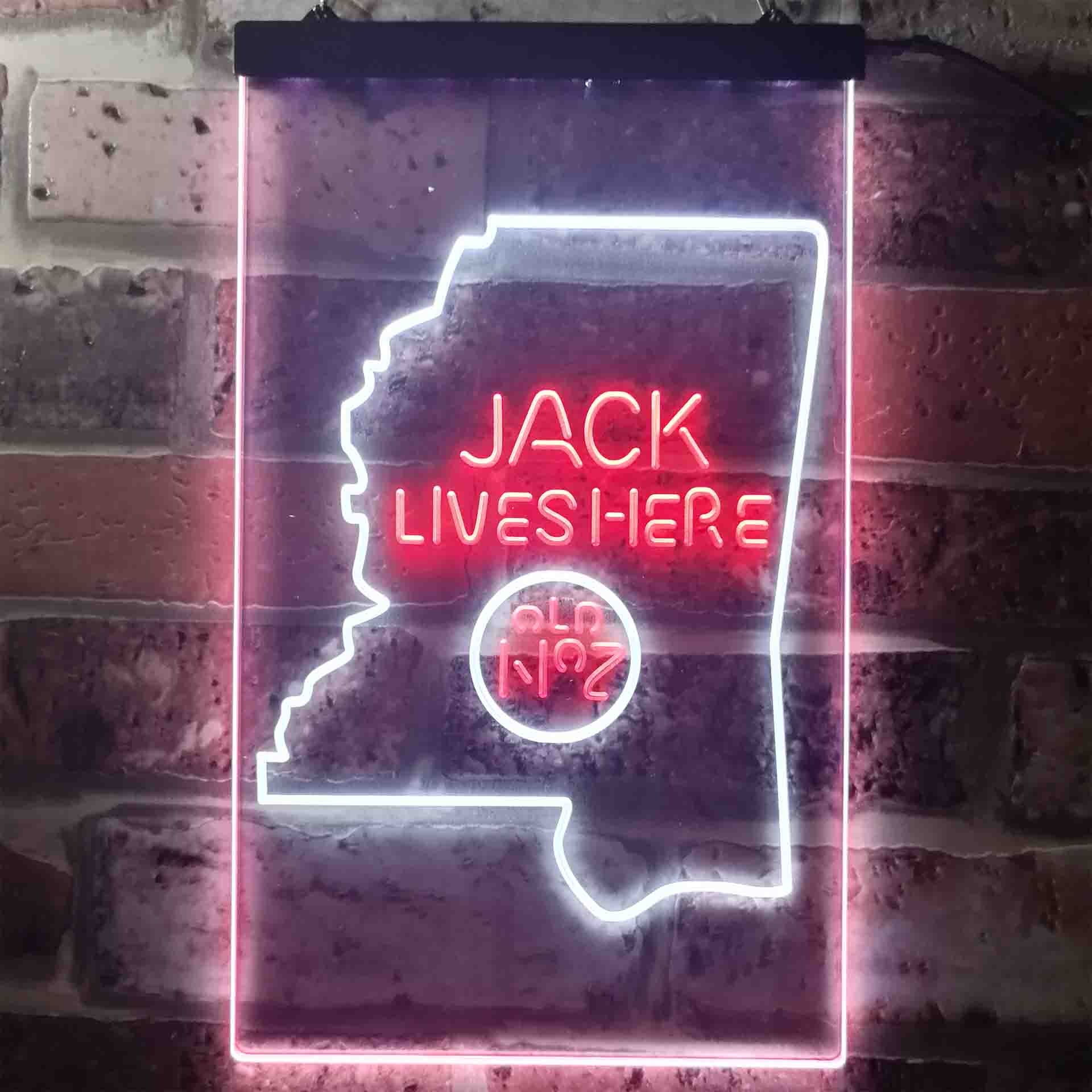 Mississippi Jack Lives Here Neon LED Sign