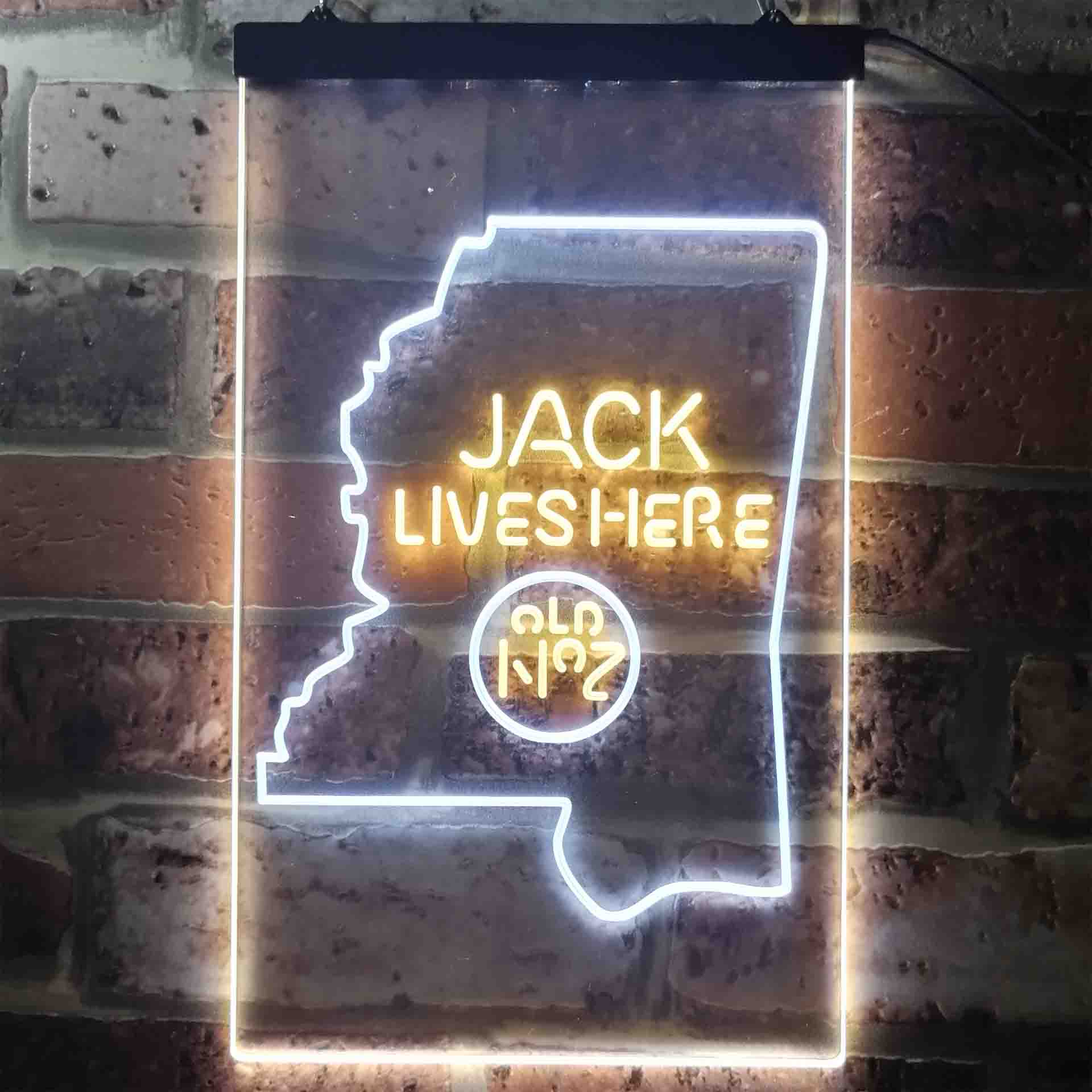 Mississippi Jack Lives Here Neon LED Sign