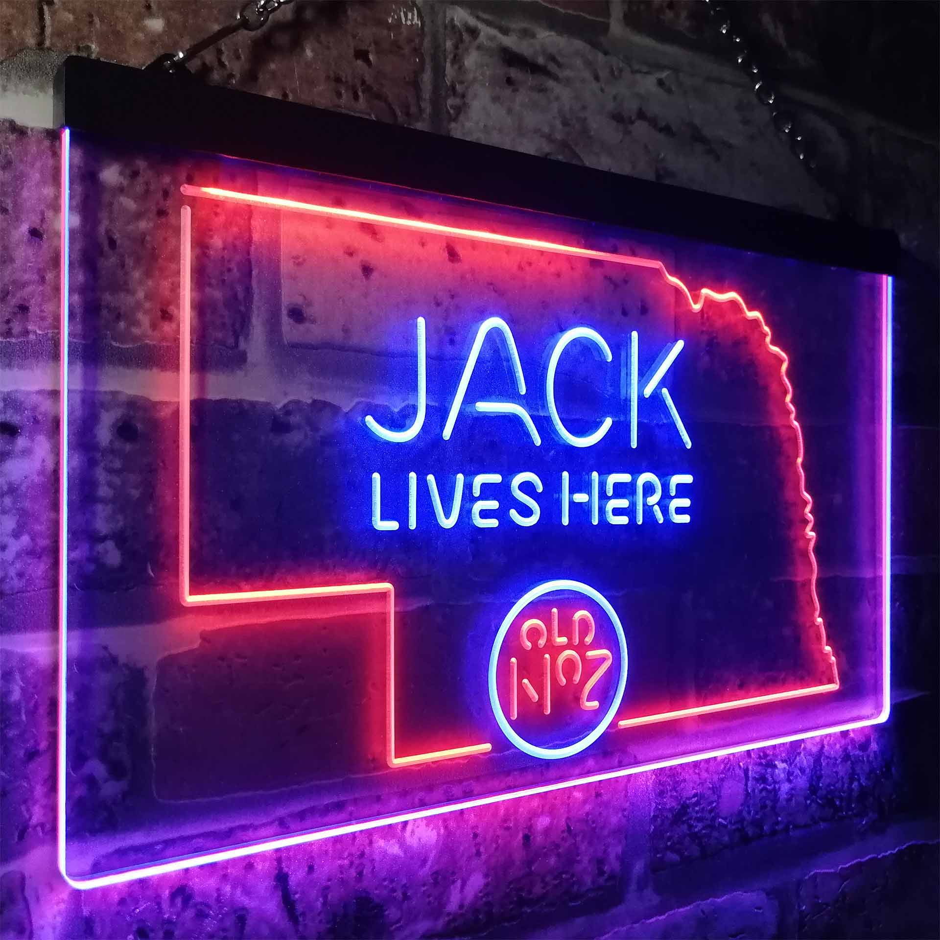 Nebraska Jack Lives Here Man Cave Led Neon Light Decoration Gifts Neon LED Sign