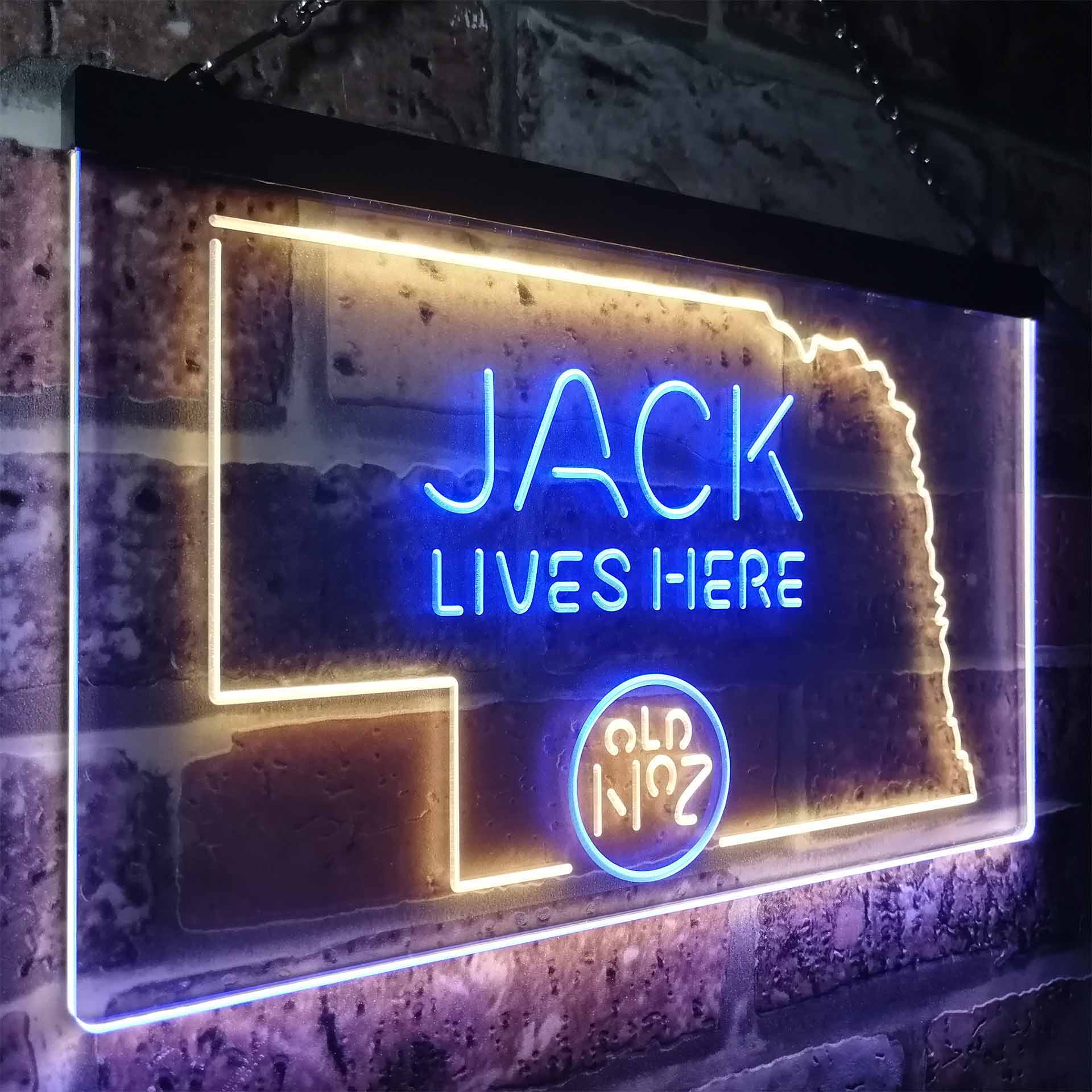 Nebraska Jack Lives Here Man Cave Led Neon Light Decoration Gifts Neon LED Sign