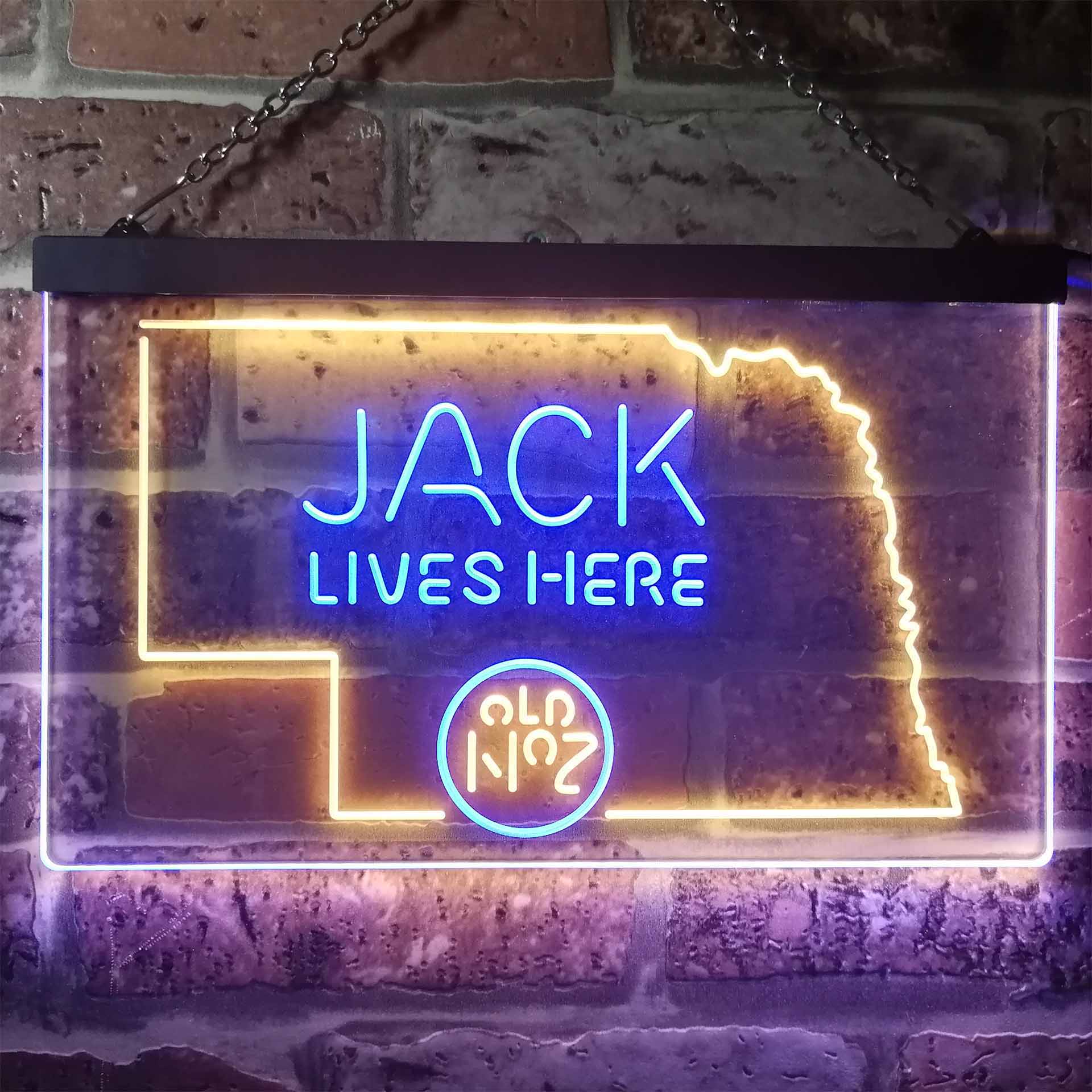 Nebraska Jack Lives Here Man Cave Led Neon Light Decoration Gifts Neon LED Sign