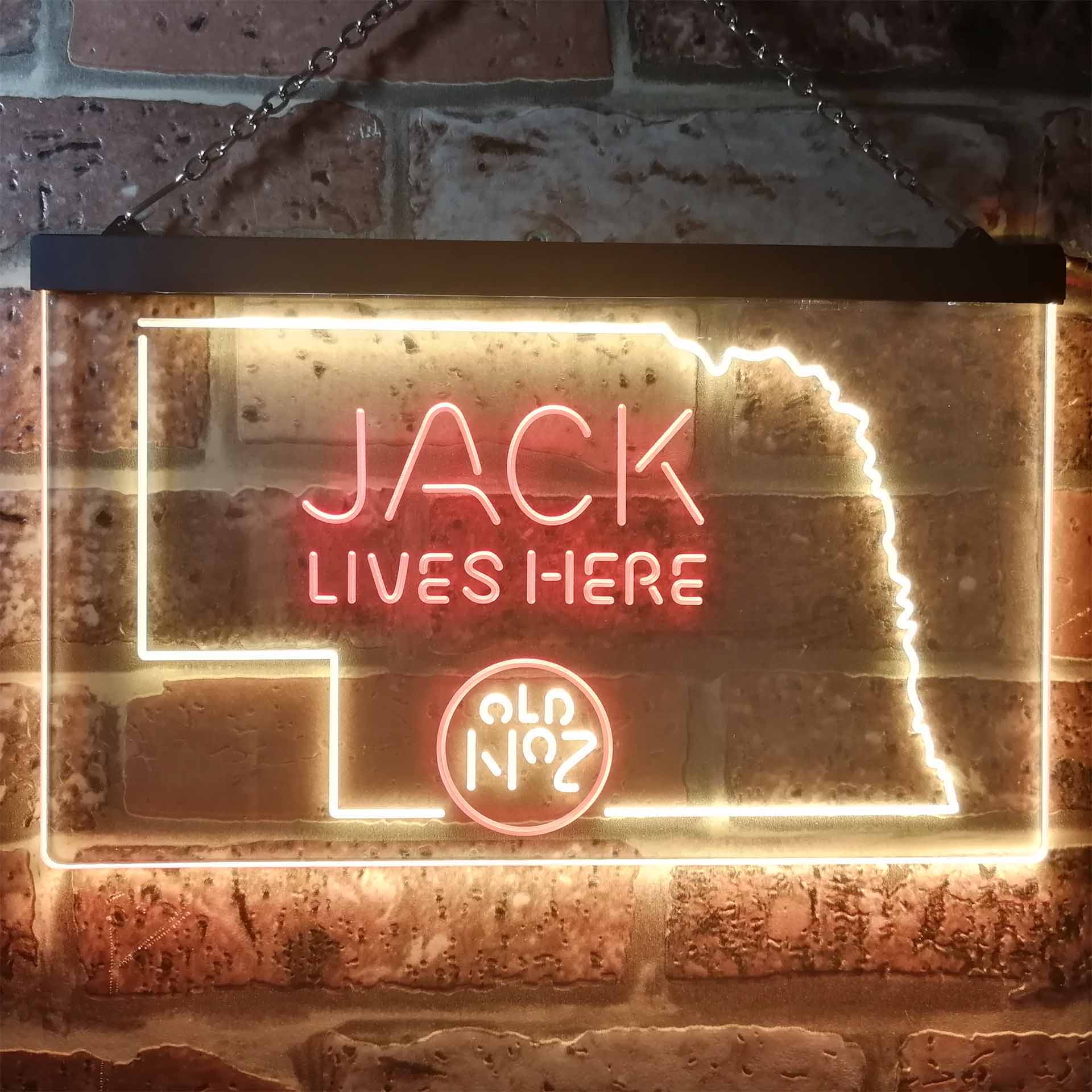 Nebraska Jack Lives Here Man Cave Led Neon Light Decoration Gifts Neon LED Sign