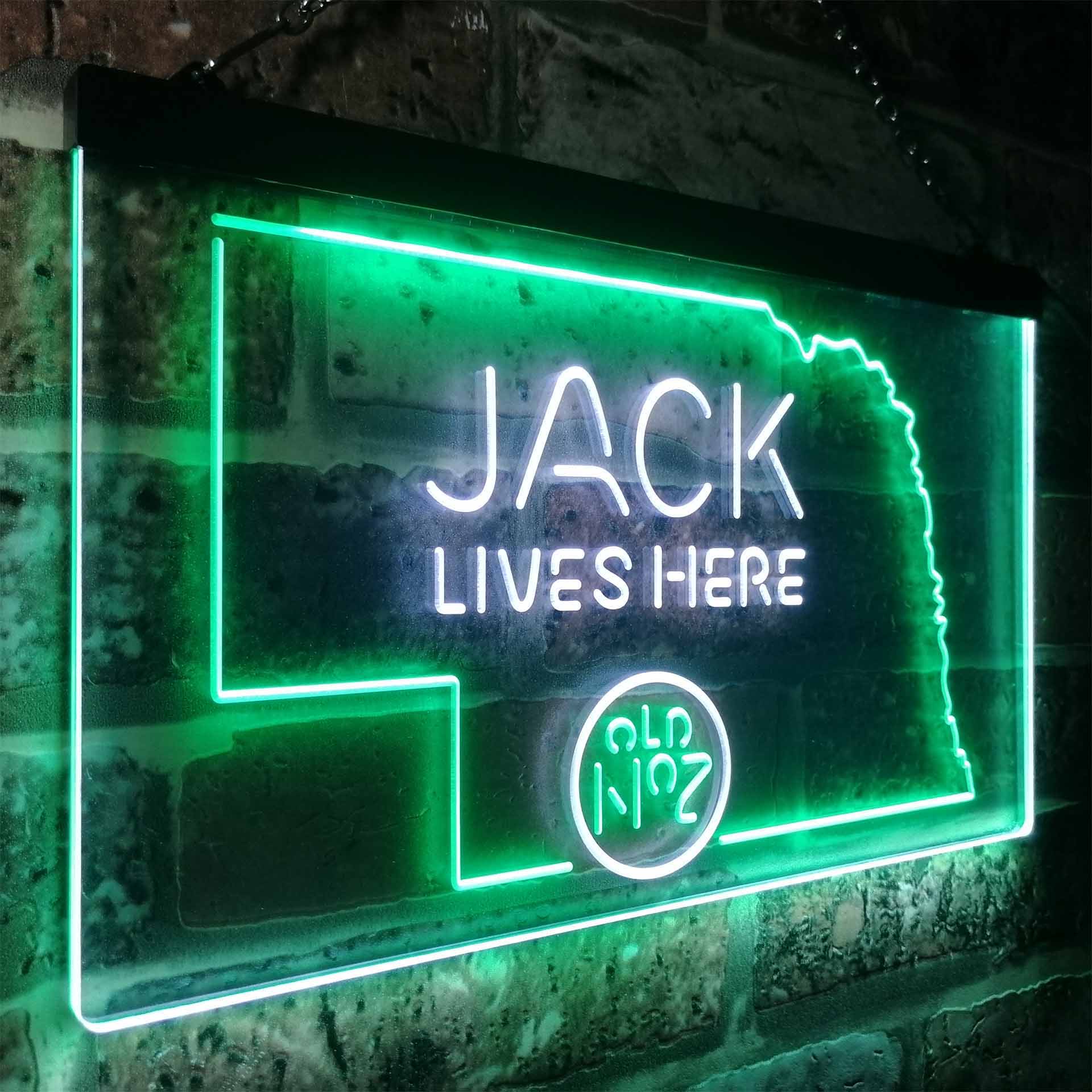 Nebraska Jack Lives Here Man Cave Led Neon Light Decoration Gifts Neon LED Sign