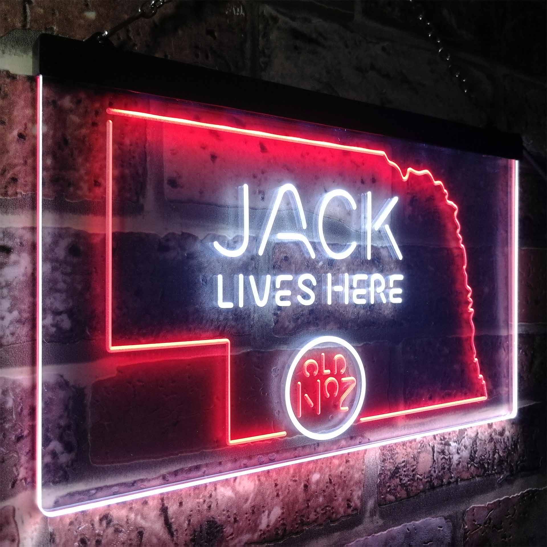 Nebraska Jack Lives Here Man Cave Led Neon Light Decoration Gifts Neon LED Sign