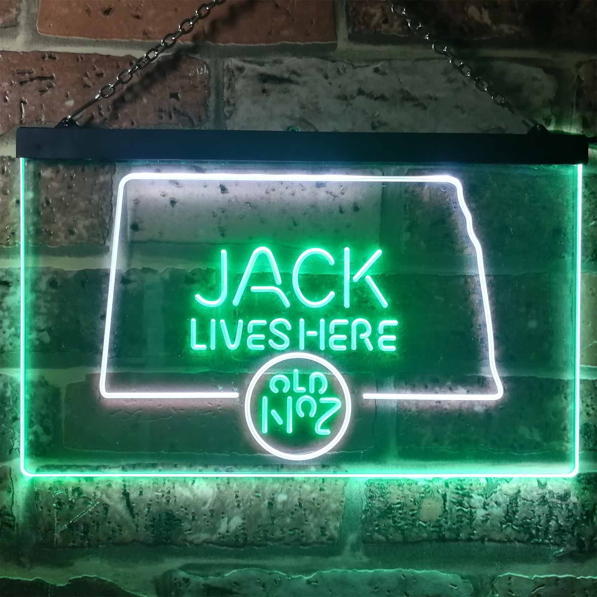 North Dakota Jack Lives Here Neon LED Sign