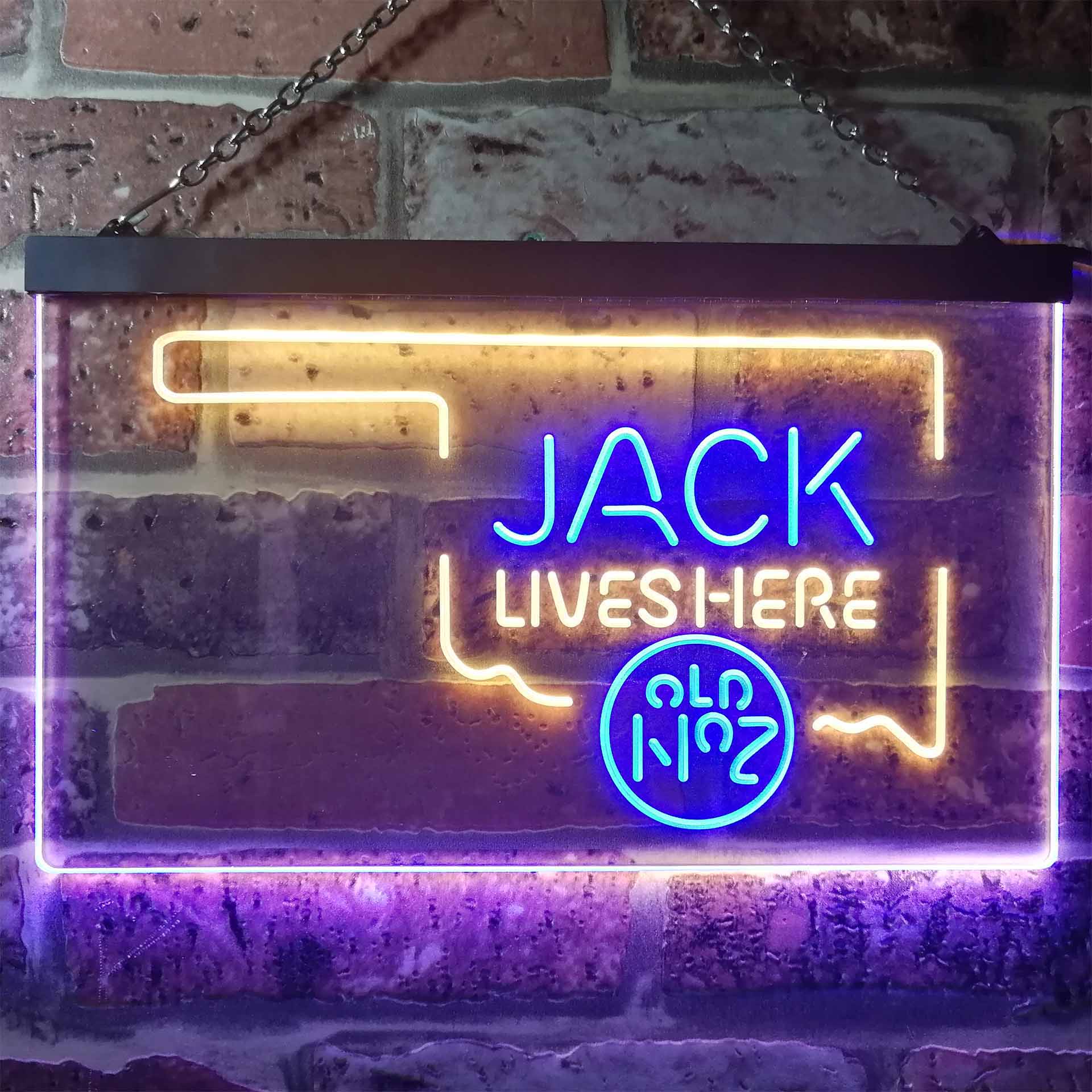 Oklahoma Jack Lives Here Neon LED Sign