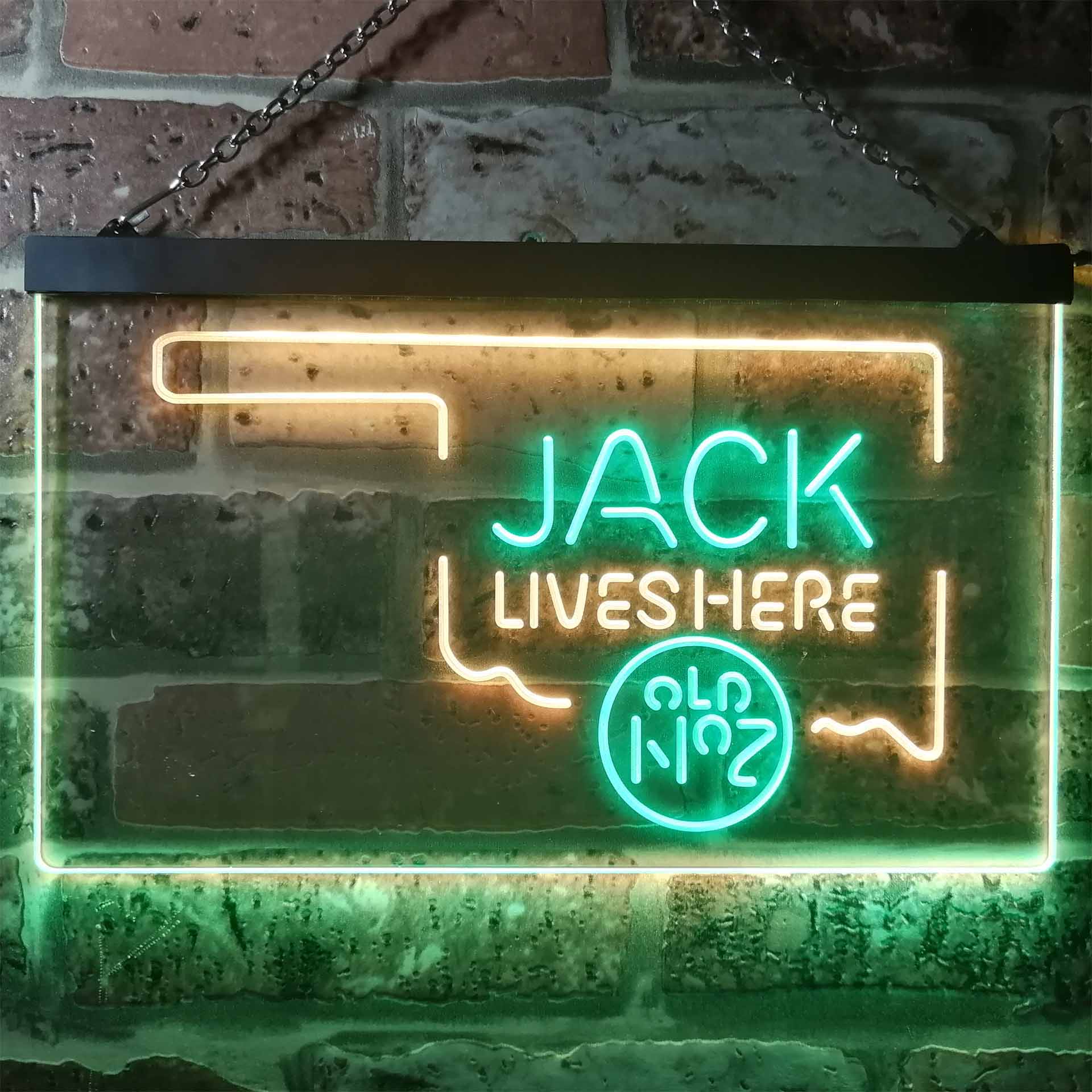 Oklahoma Jack Lives Here Neon LED Sign