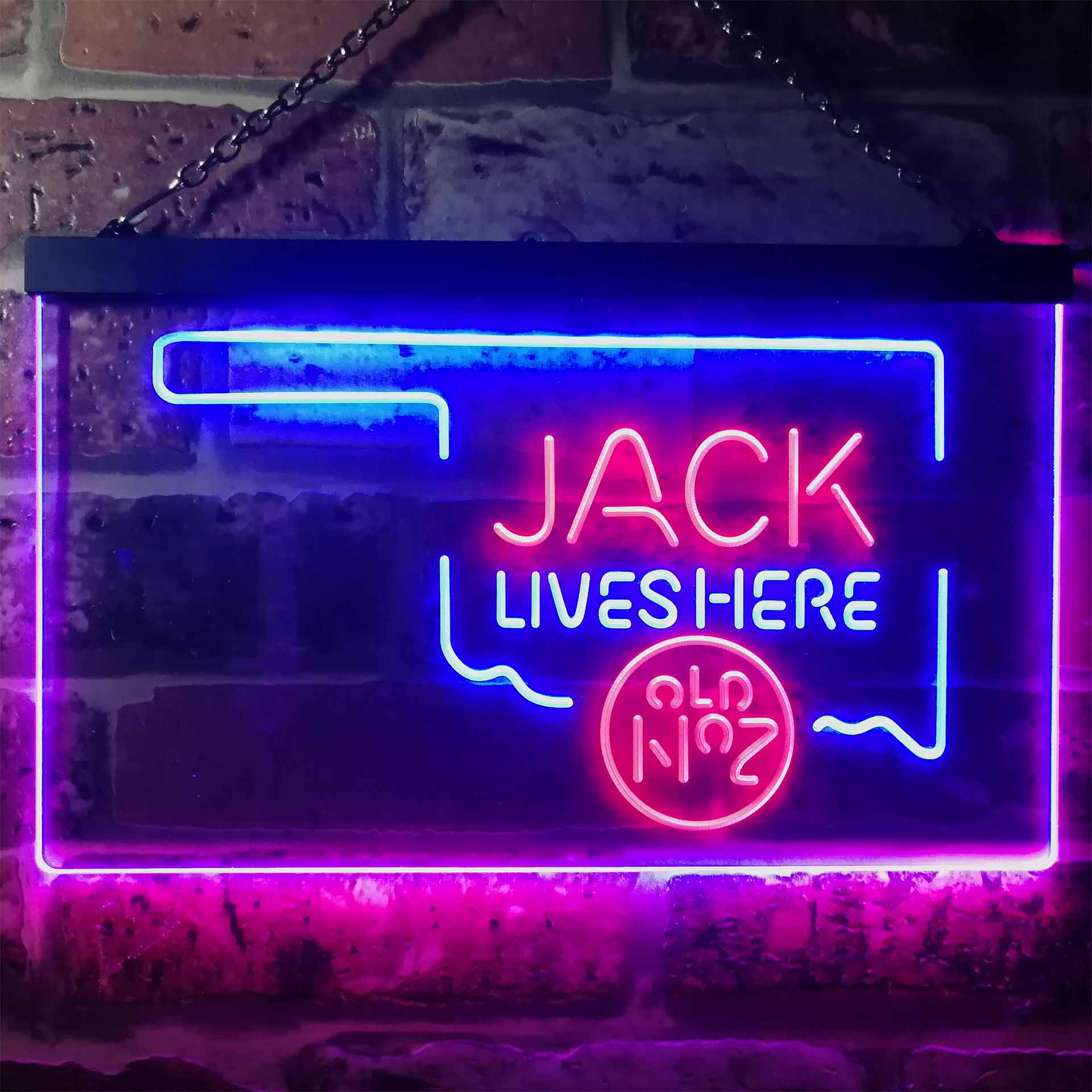 Oklahoma Jack Lives Here Neon LED Sign