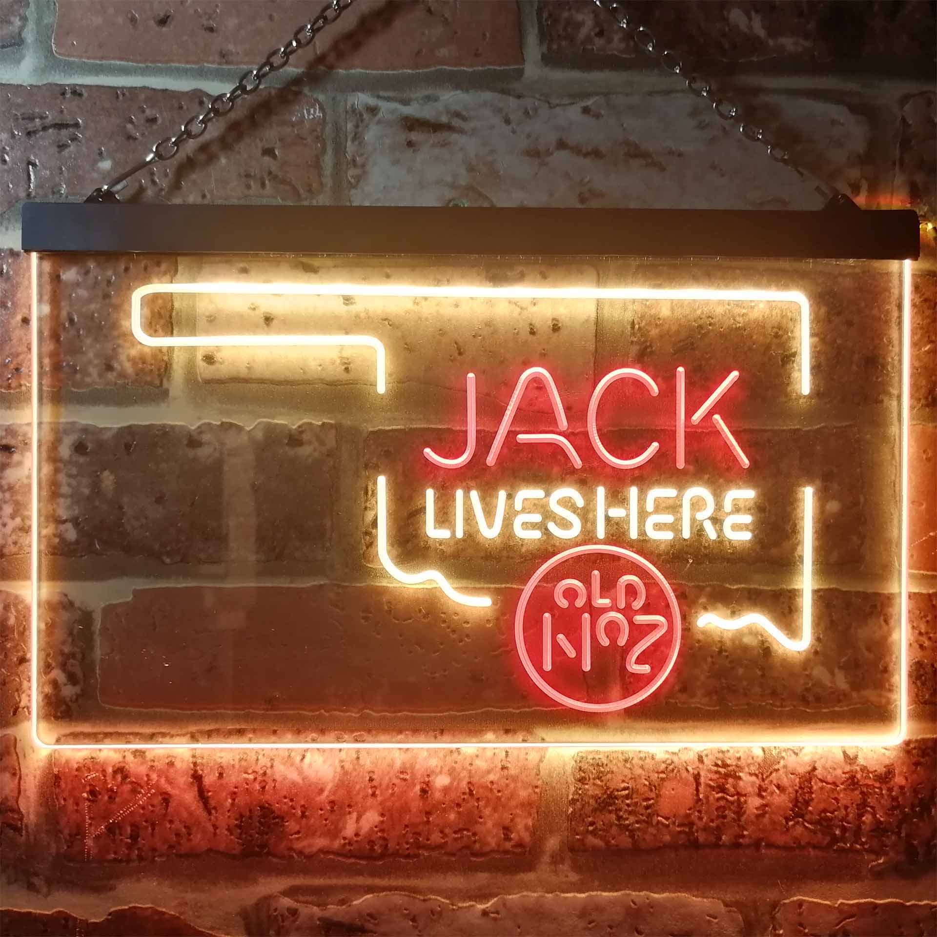 Oklahoma Jack Lives Here Neon LED Sign