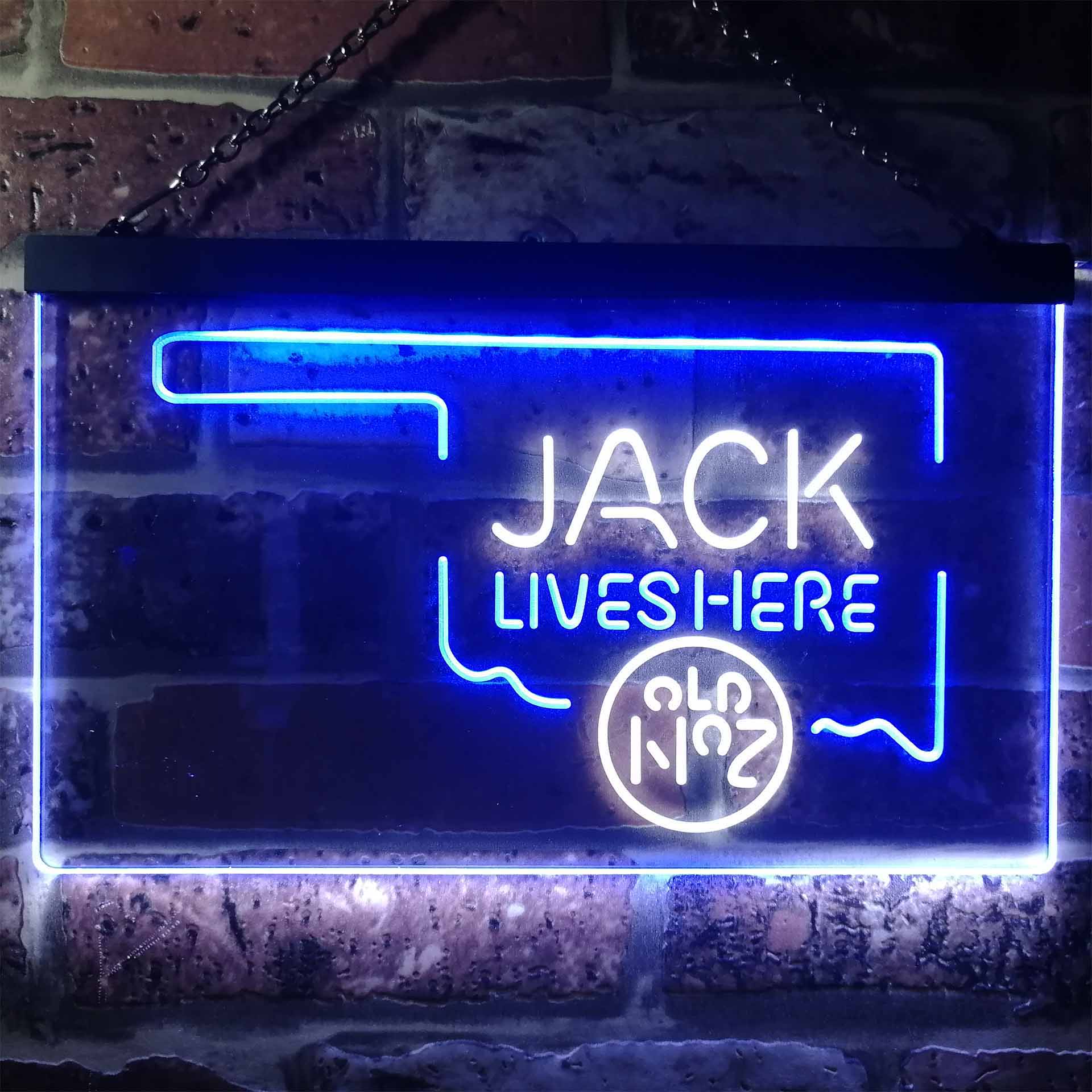 Oklahoma Jack Lives Here Neon LED Sign