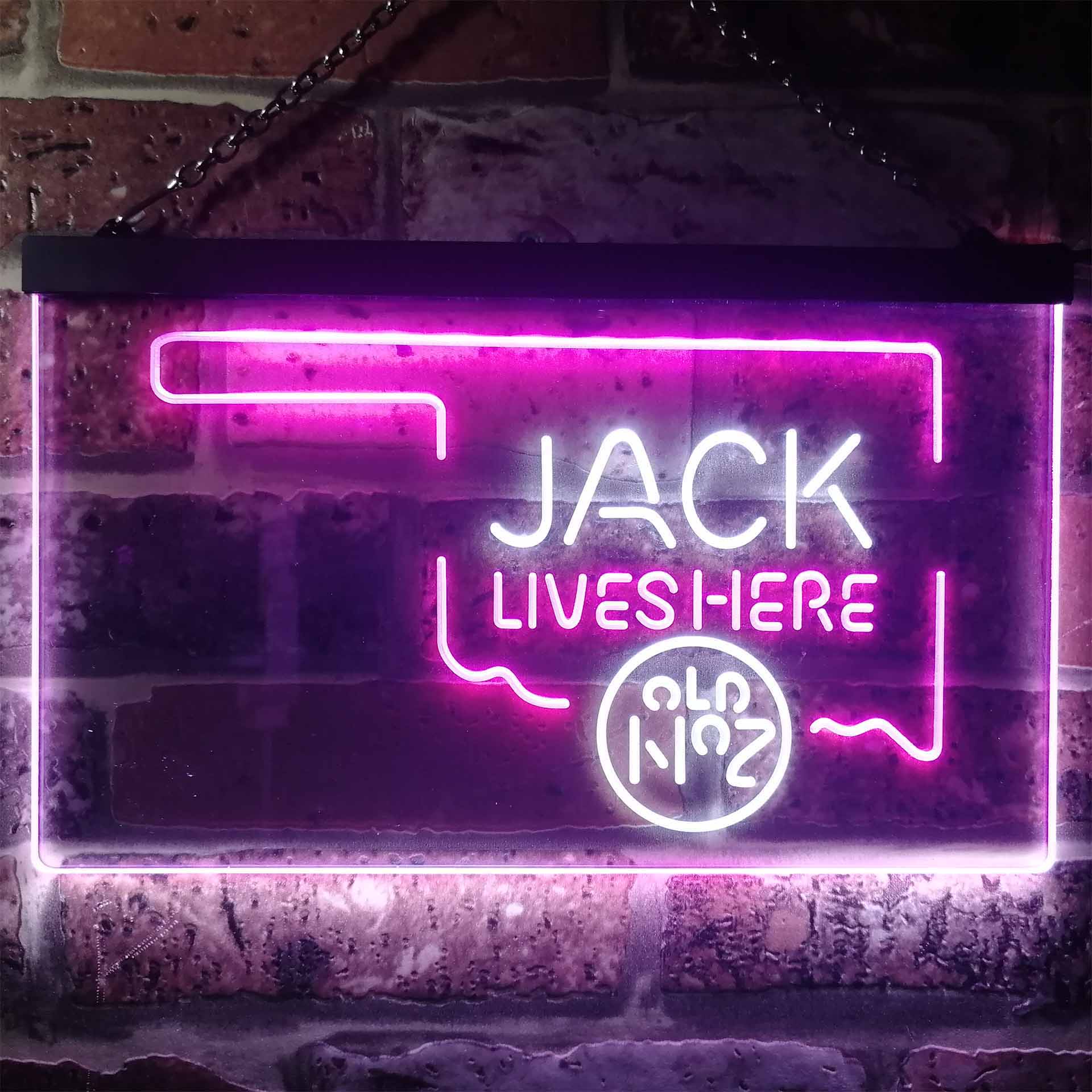 Oklahoma Jack Lives Here Neon LED Sign