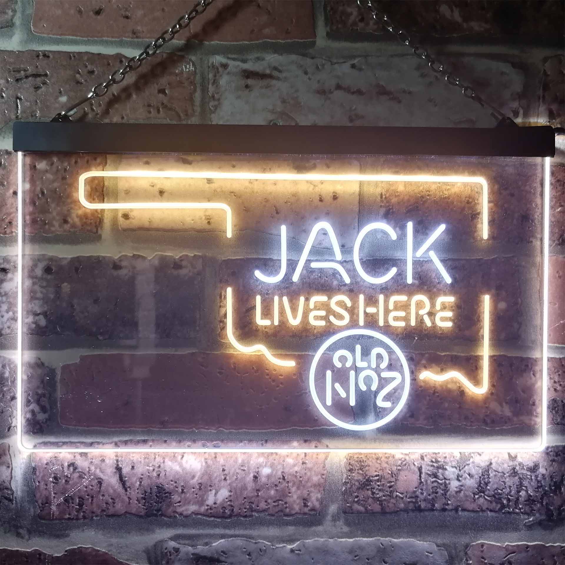 Oklahoma Jack Lives Here Neon LED Sign