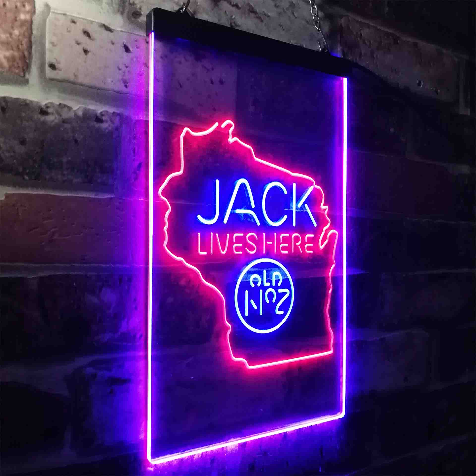 Wisconisin Jack Lives Here Neon LED Sign