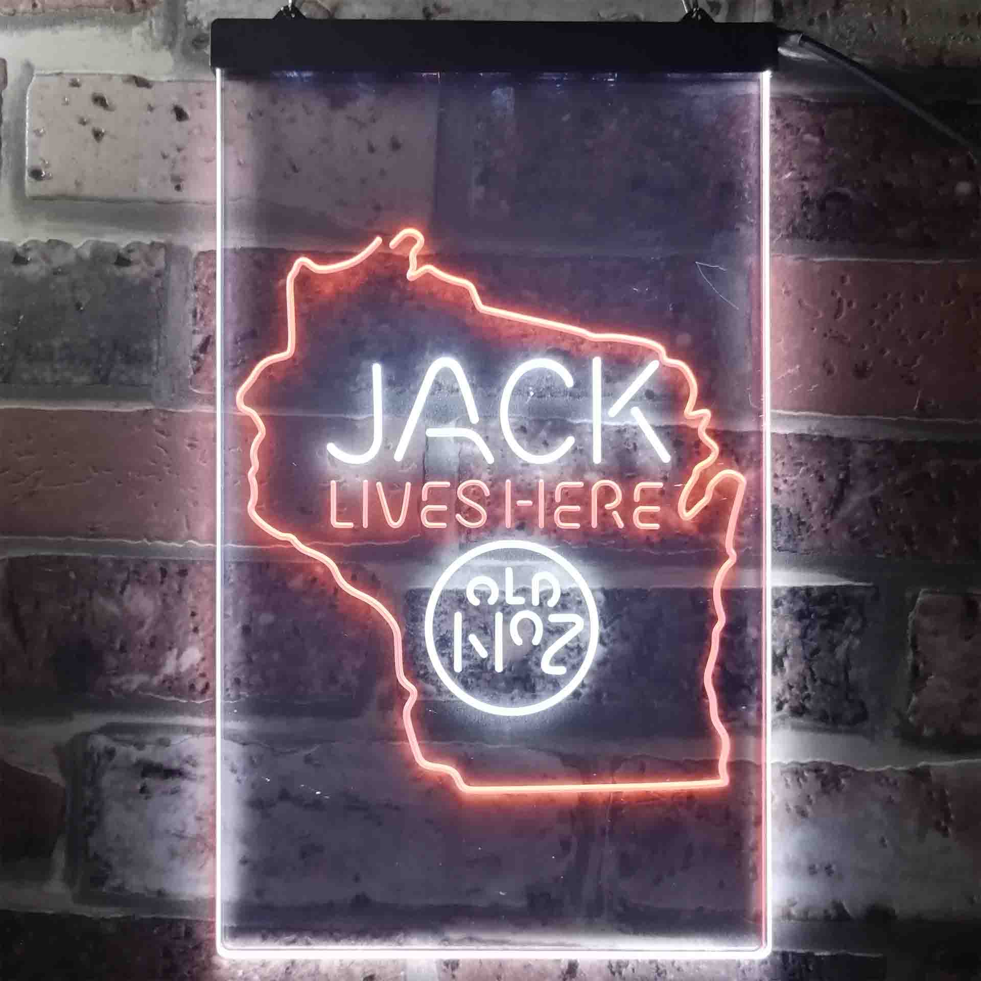 Wisconisin Jack Lives Here Neon LED Sign