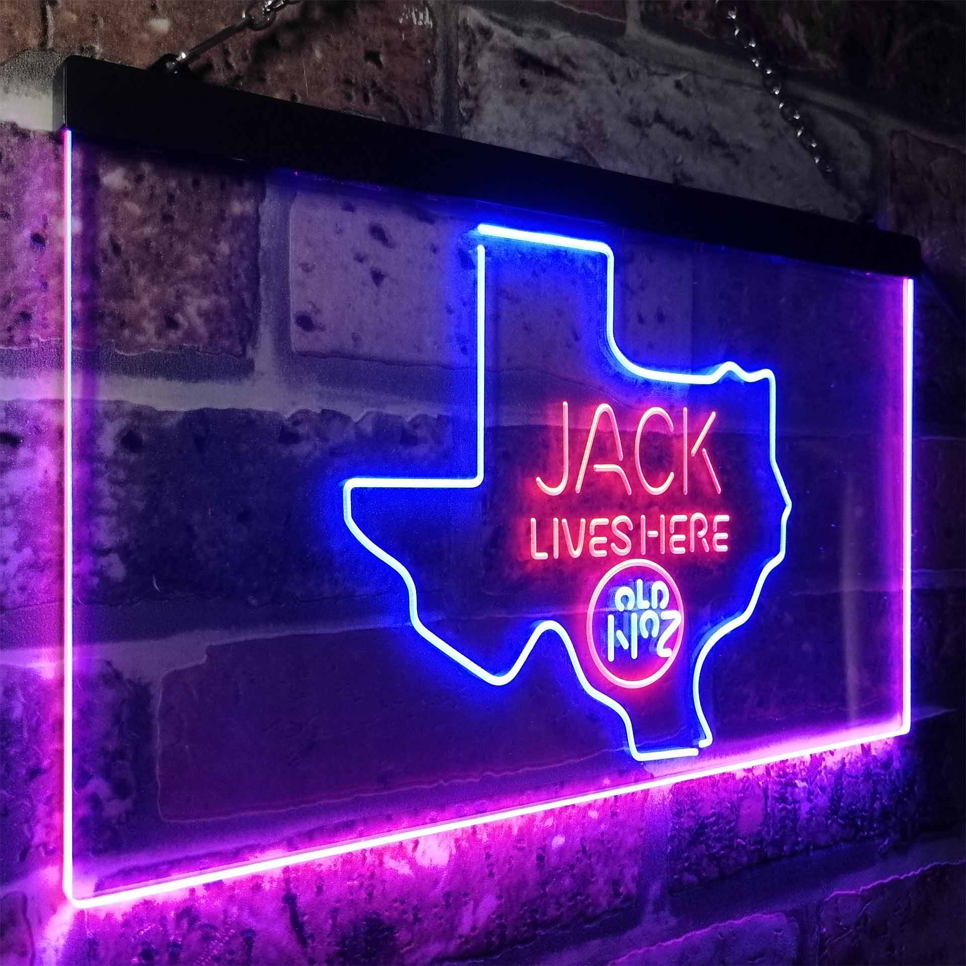 Texas Jack Lives Here Man Cave Led Neon Light Decoration Gifts Neon LED Sign