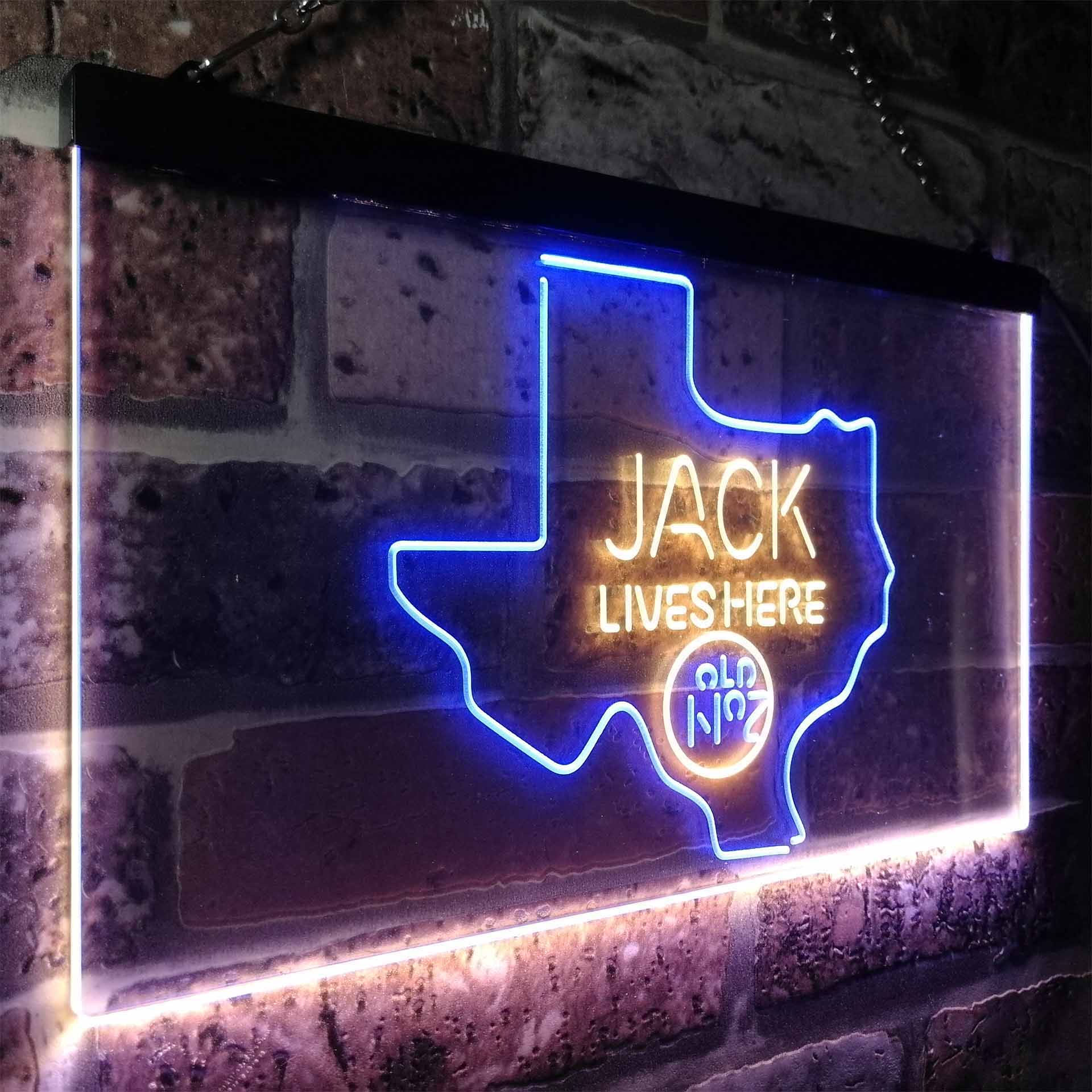 Texas Jack Lives Here Man Cave Led Neon Light Decoration Gifts Neon LED Sign