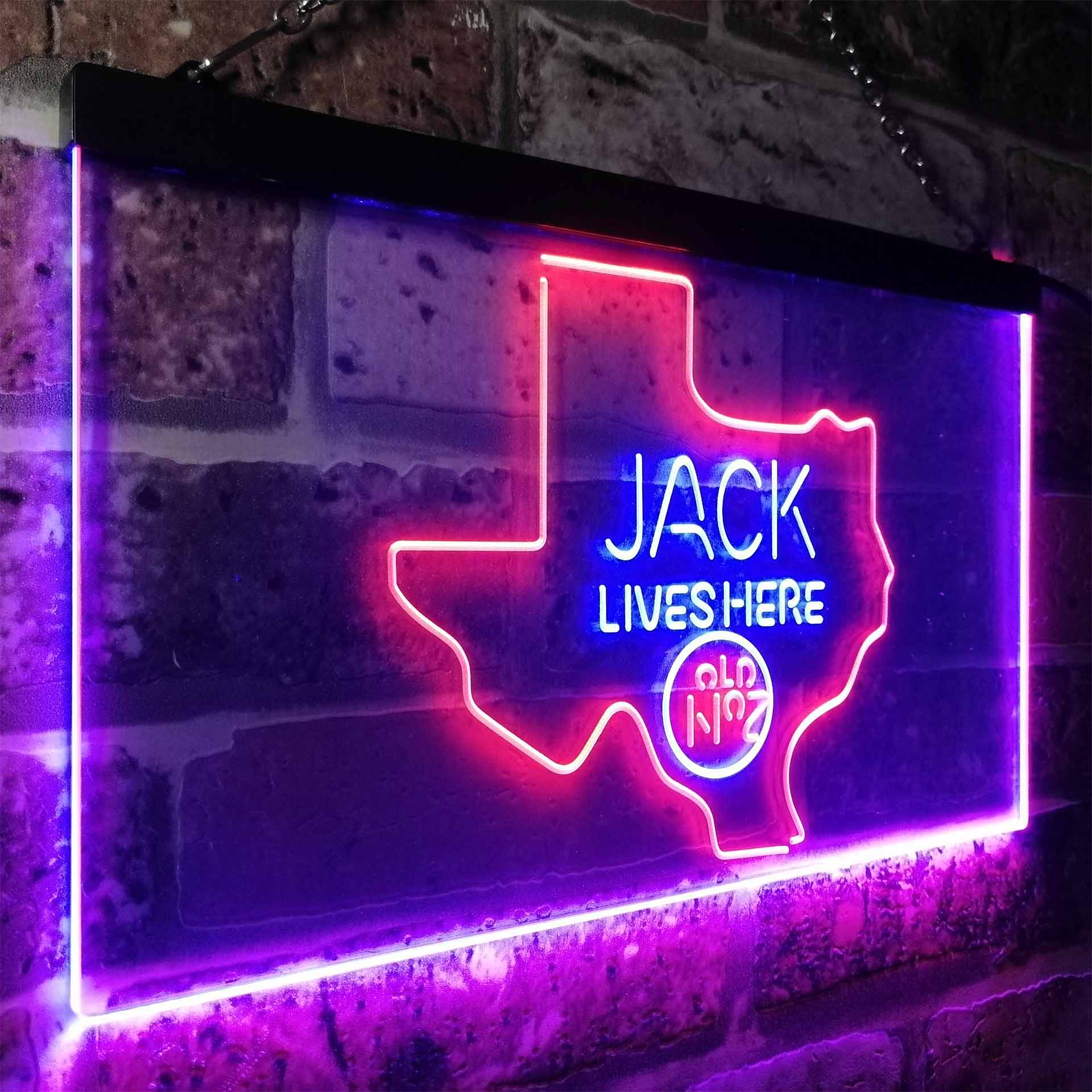 Texas Jack Lives Here Man Cave Led Neon Light Decoration Gifts Neon LED Sign