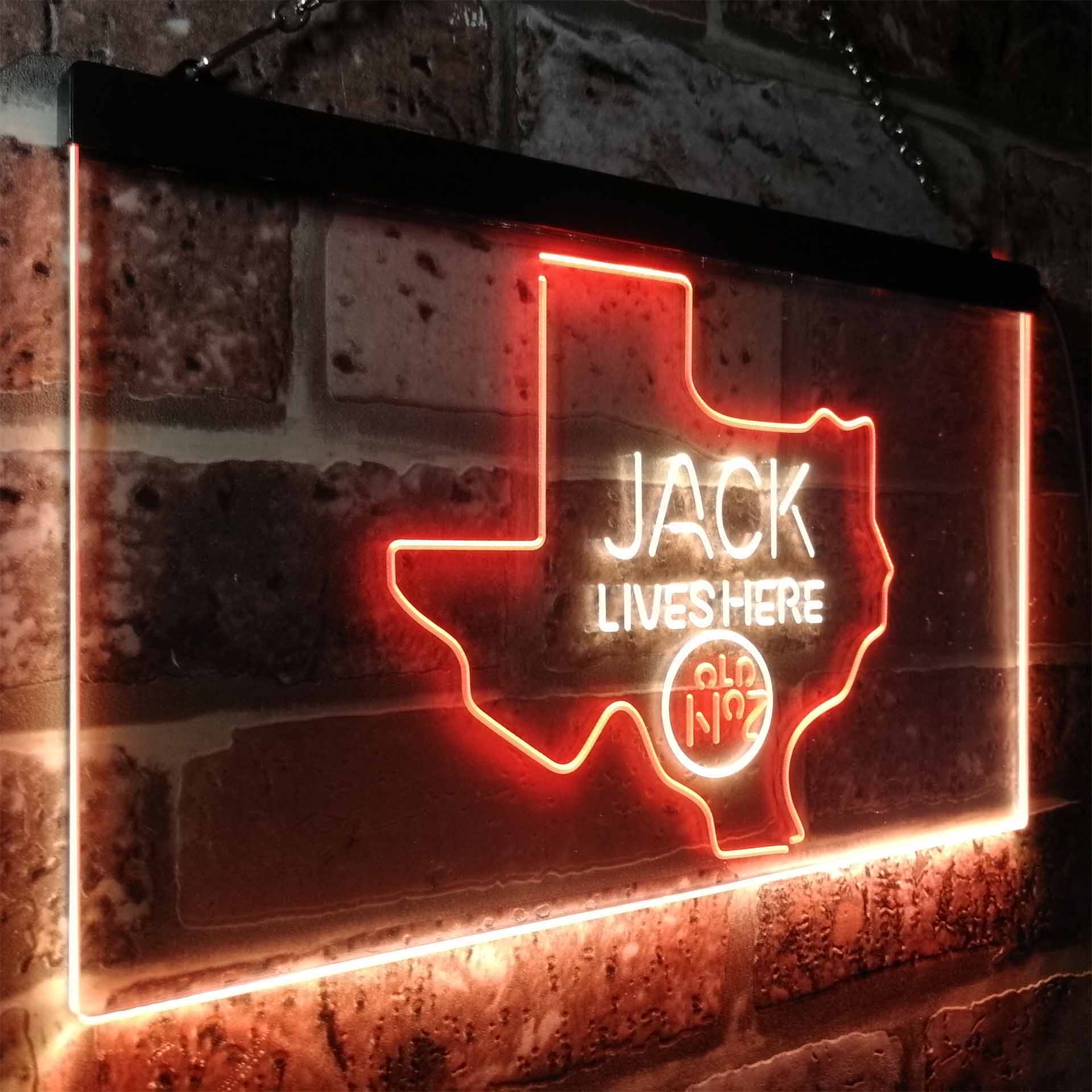 Texas Jack Lives Here Man Cave Led Neon Light Decoration Gifts Neon LED Sign