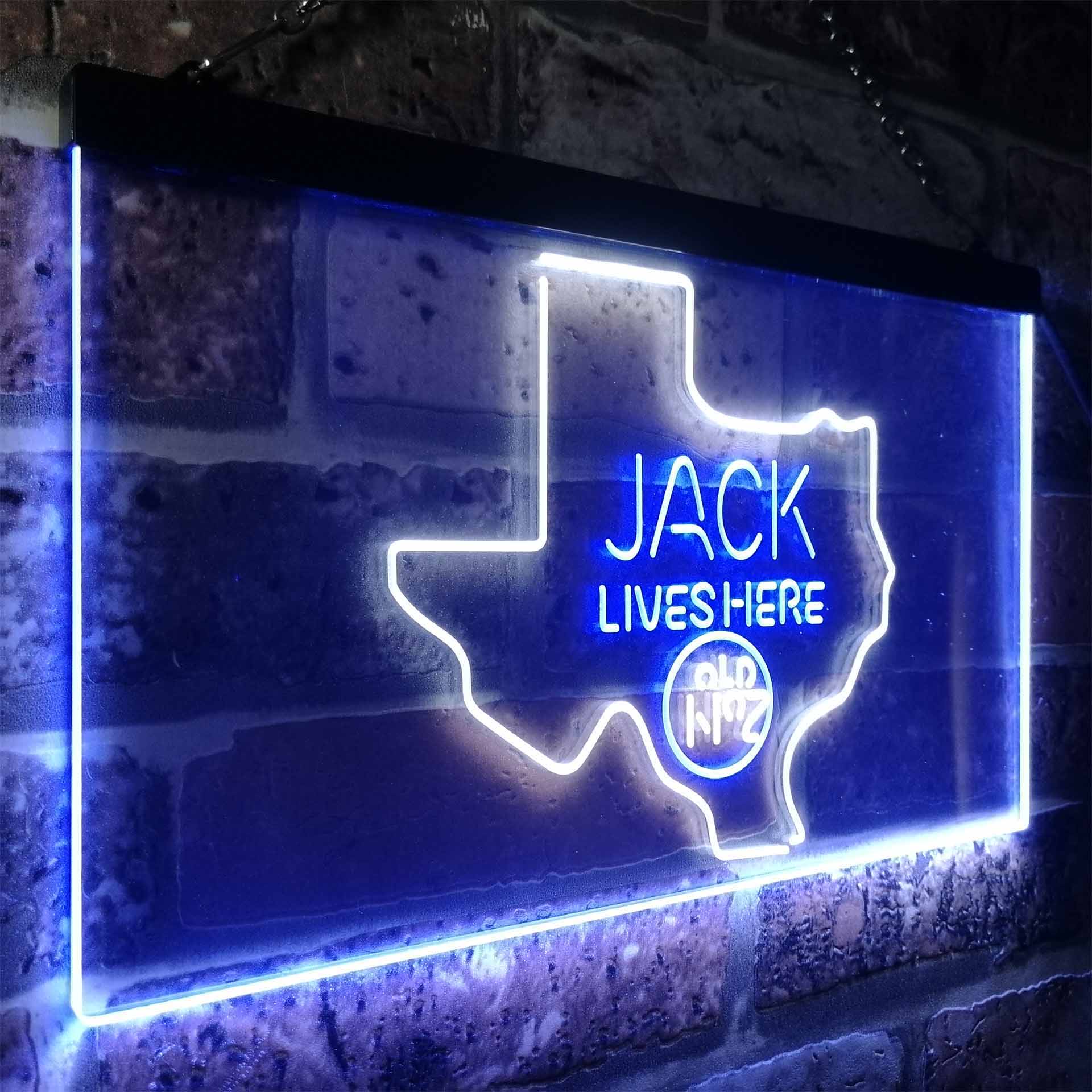 Texas Jack Lives Here Man Cave Led Neon Light Decoration Gifts Neon LED Sign