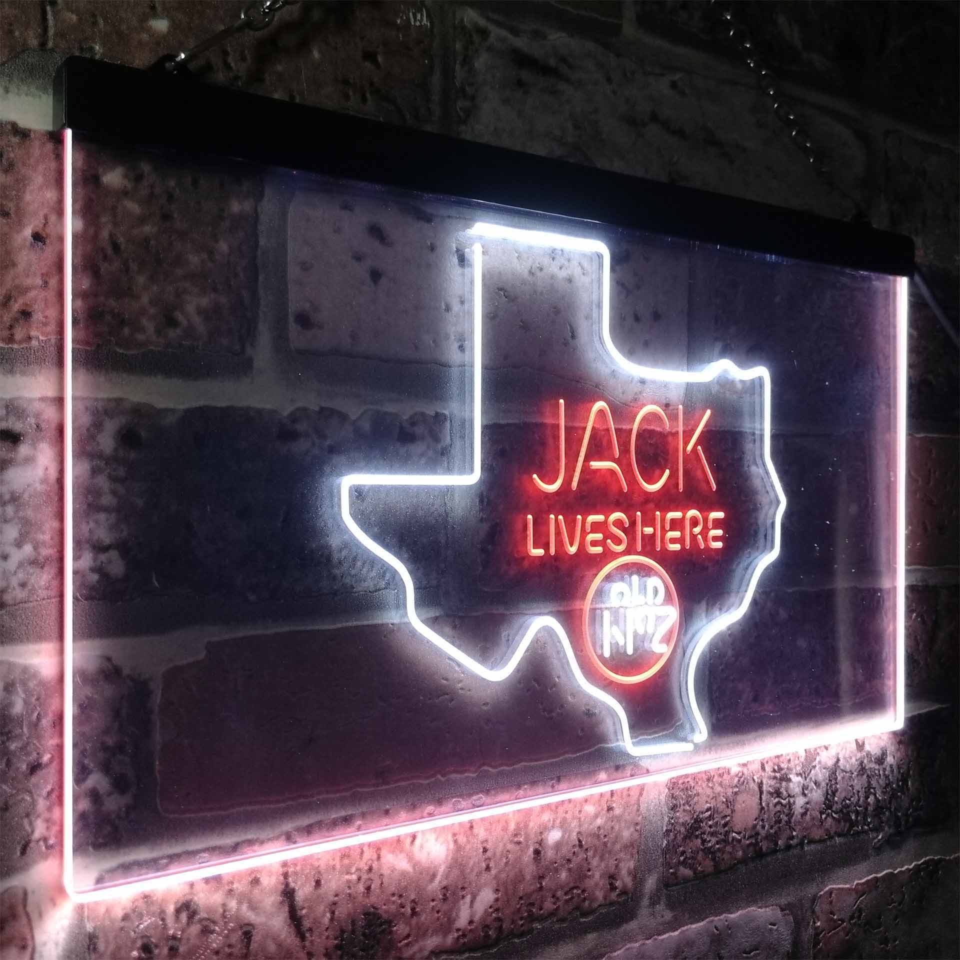 Texas Jack Lives Here Man Cave Led Neon Light Decoration Gifts Neon LED Sign