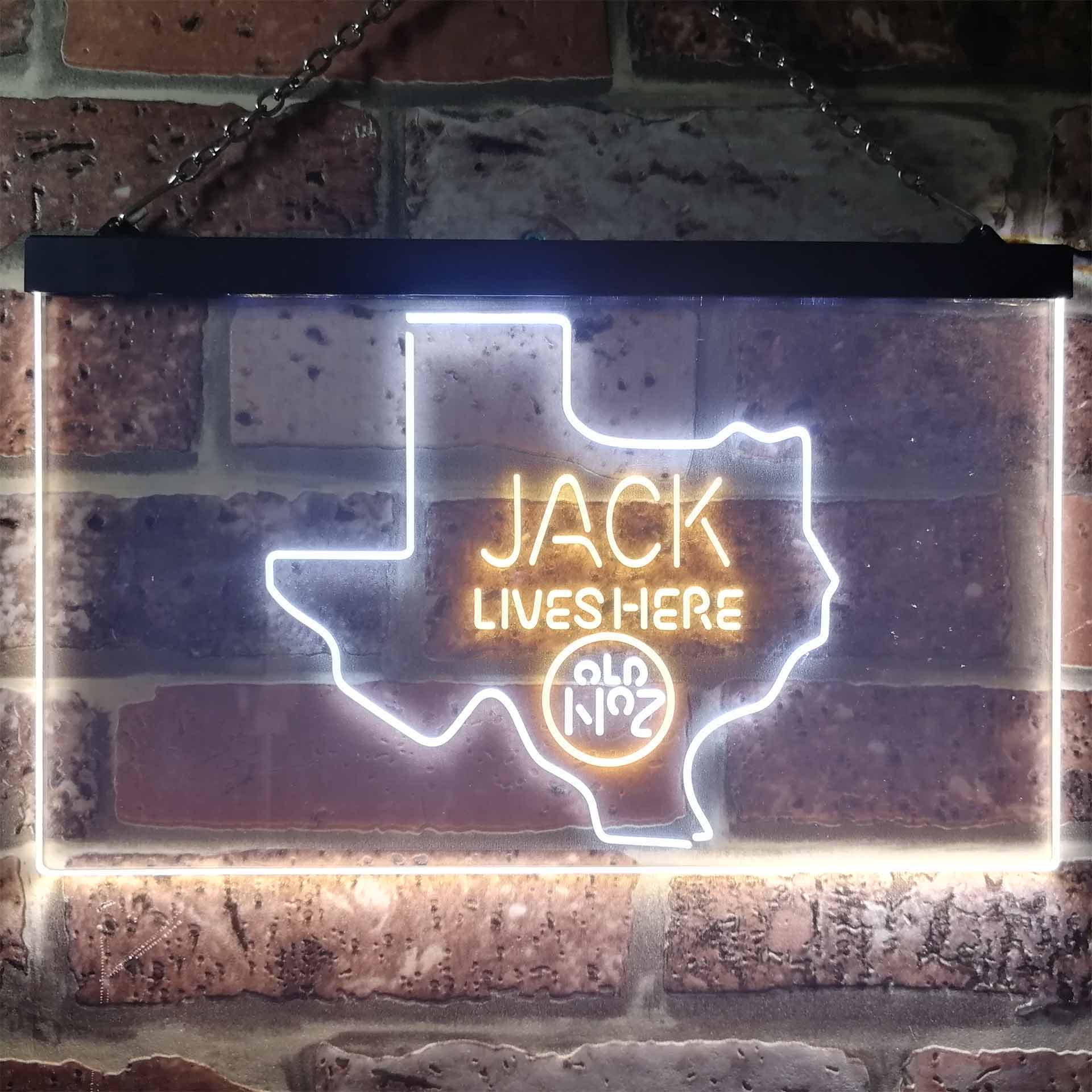 Texas Jack Lives Here Man Cave Led Neon Light Decoration Gifts Neon LED Sign