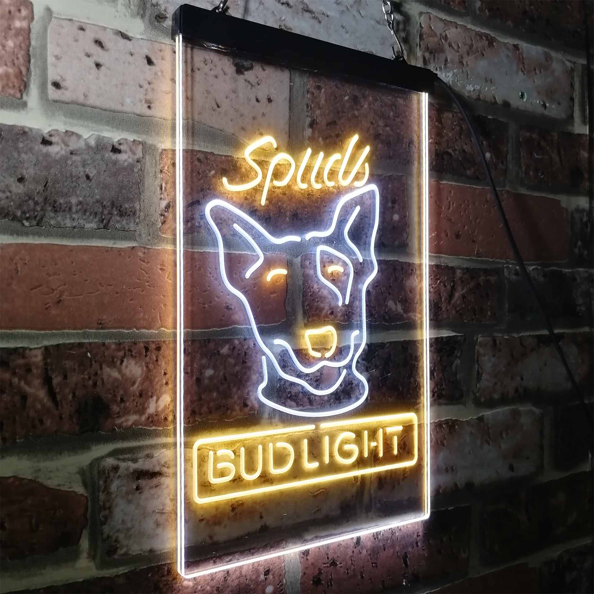 Drink Up Spuds Mackenzie Bud Light Neon LED Sign