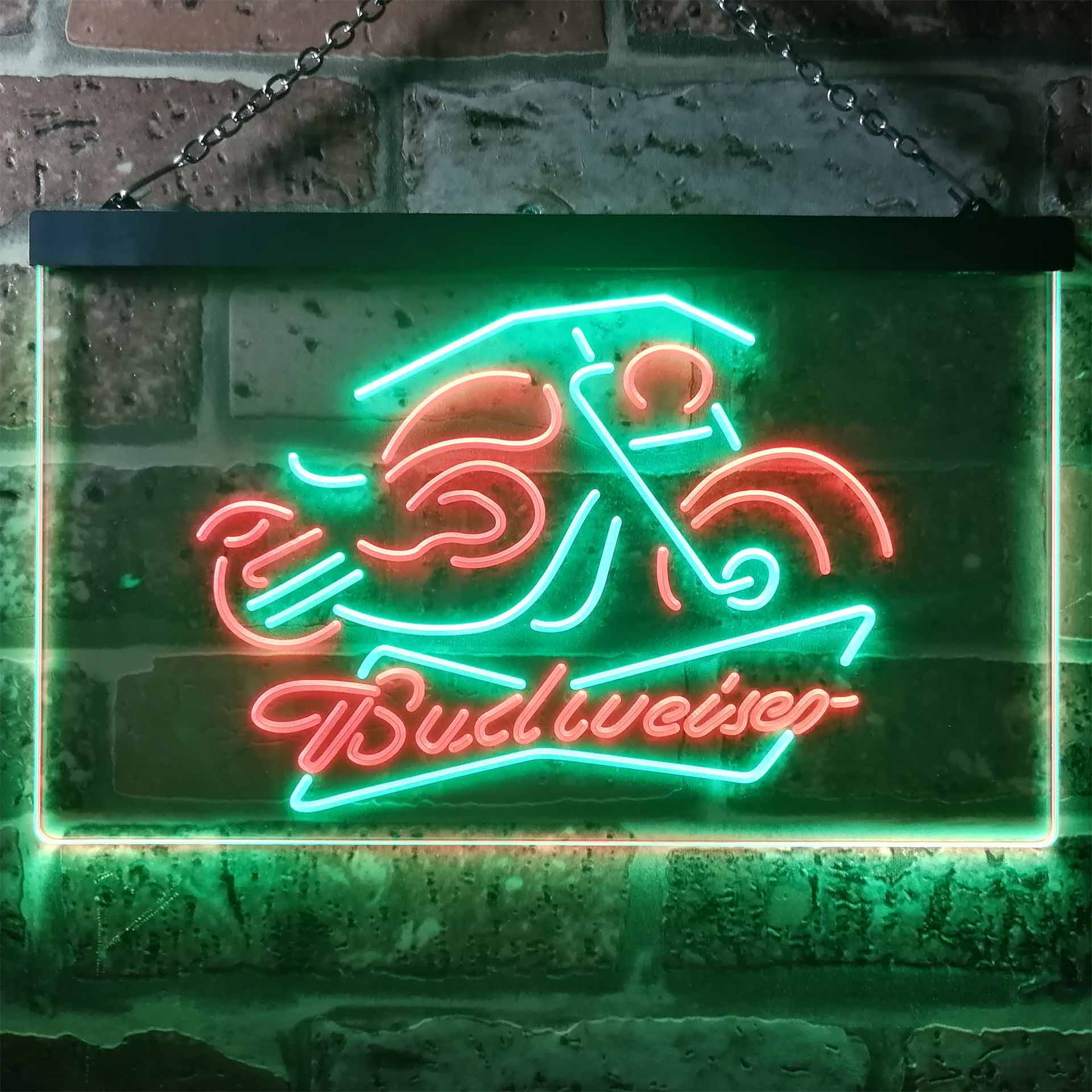 Budweiser Beer Motorcycle Neon Sign - LED LAB CAVE