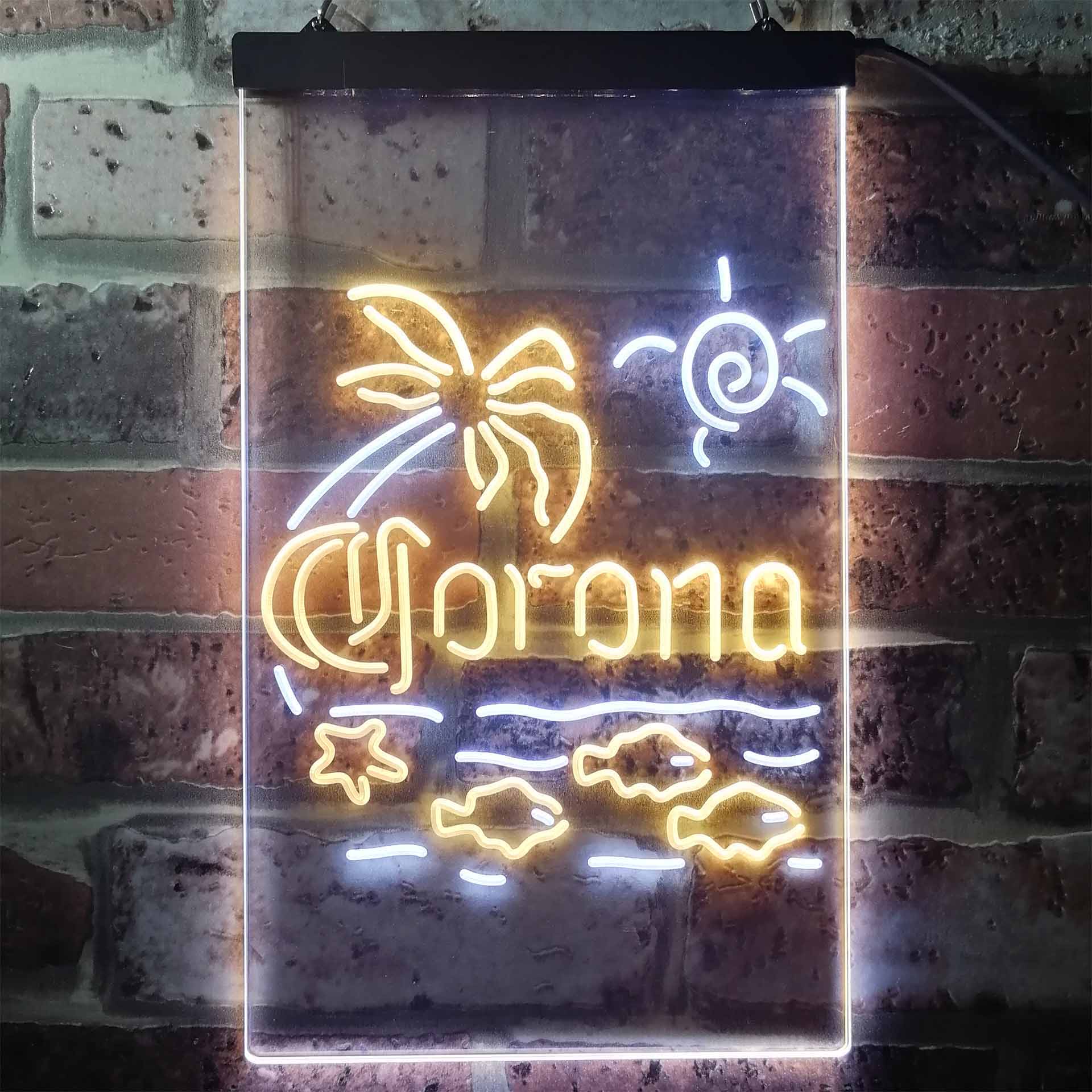 Corona Fish Sun Palm Island Neon LED Sign