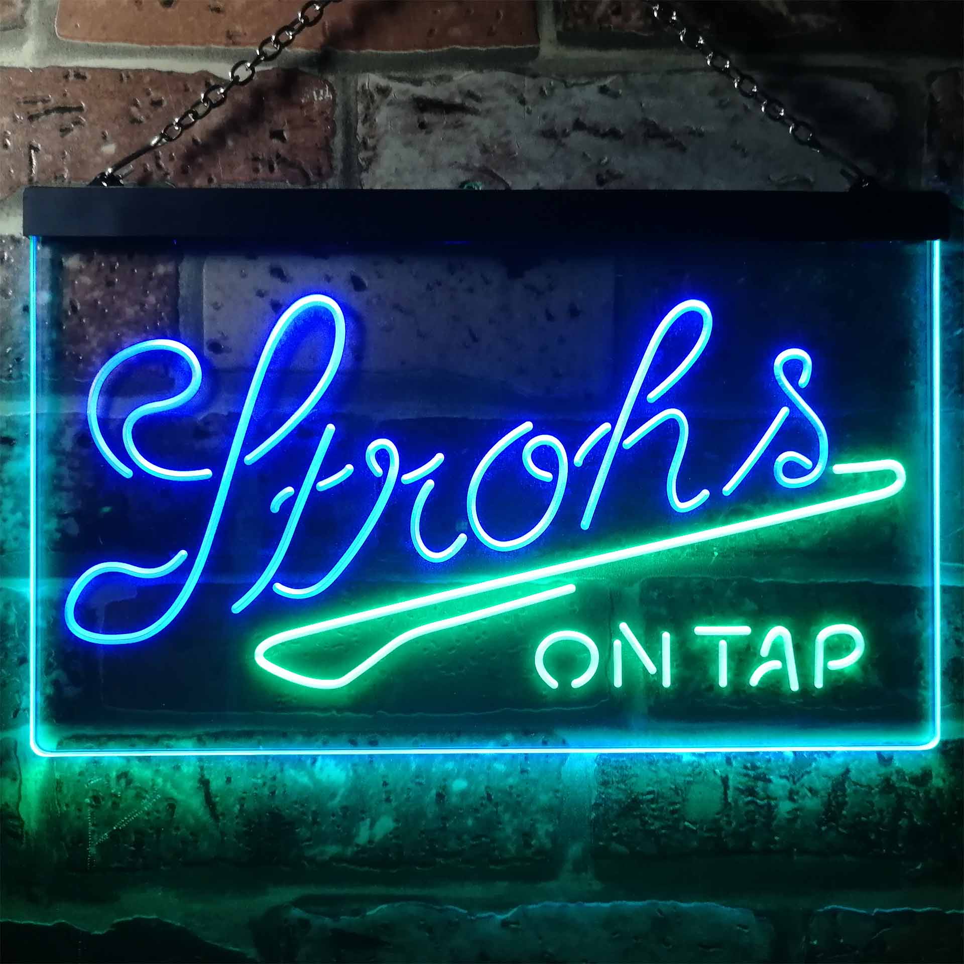 Strohs On Tap Beer Bar Neon LED Sign