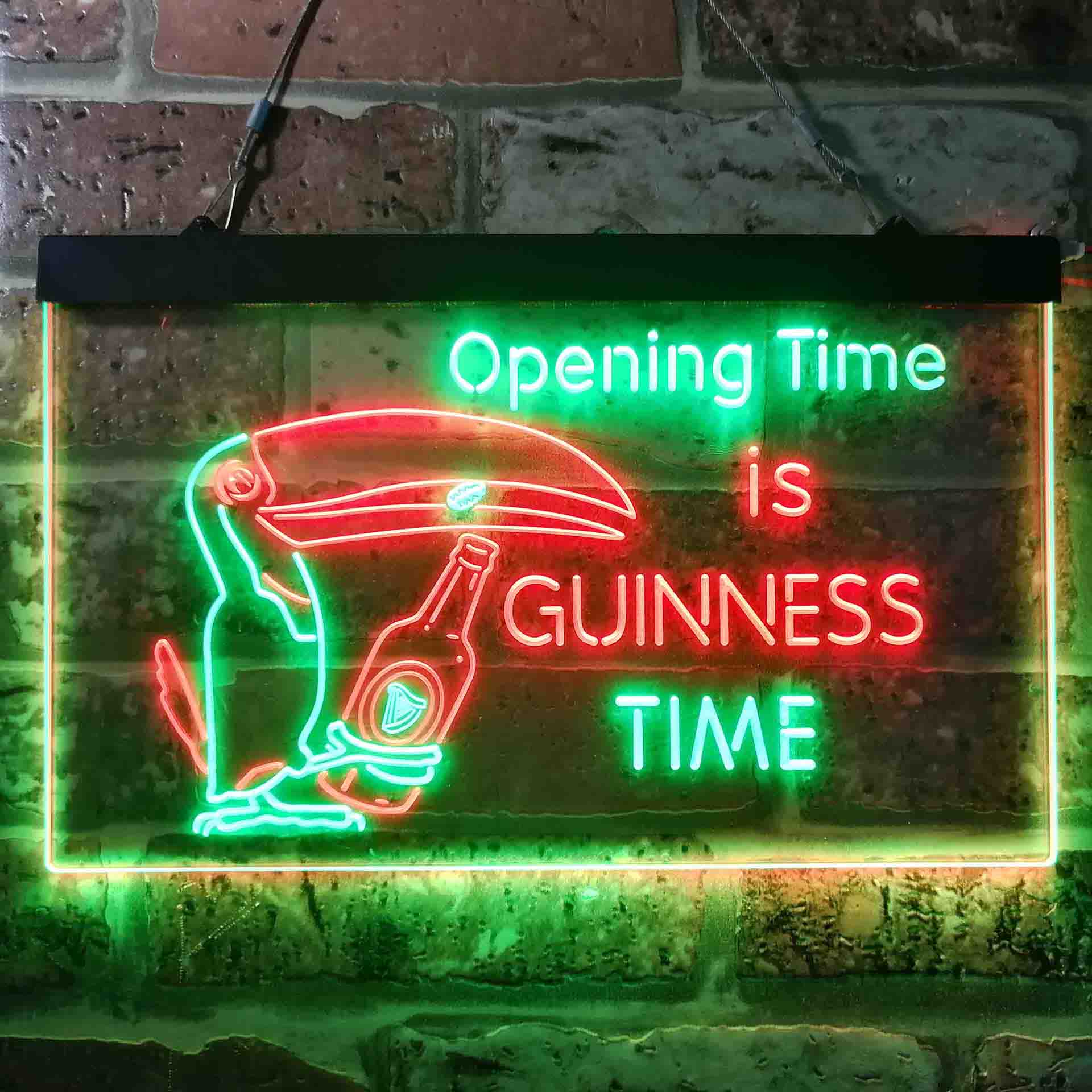 Guinness Time Opening Beer Neon LED Sign