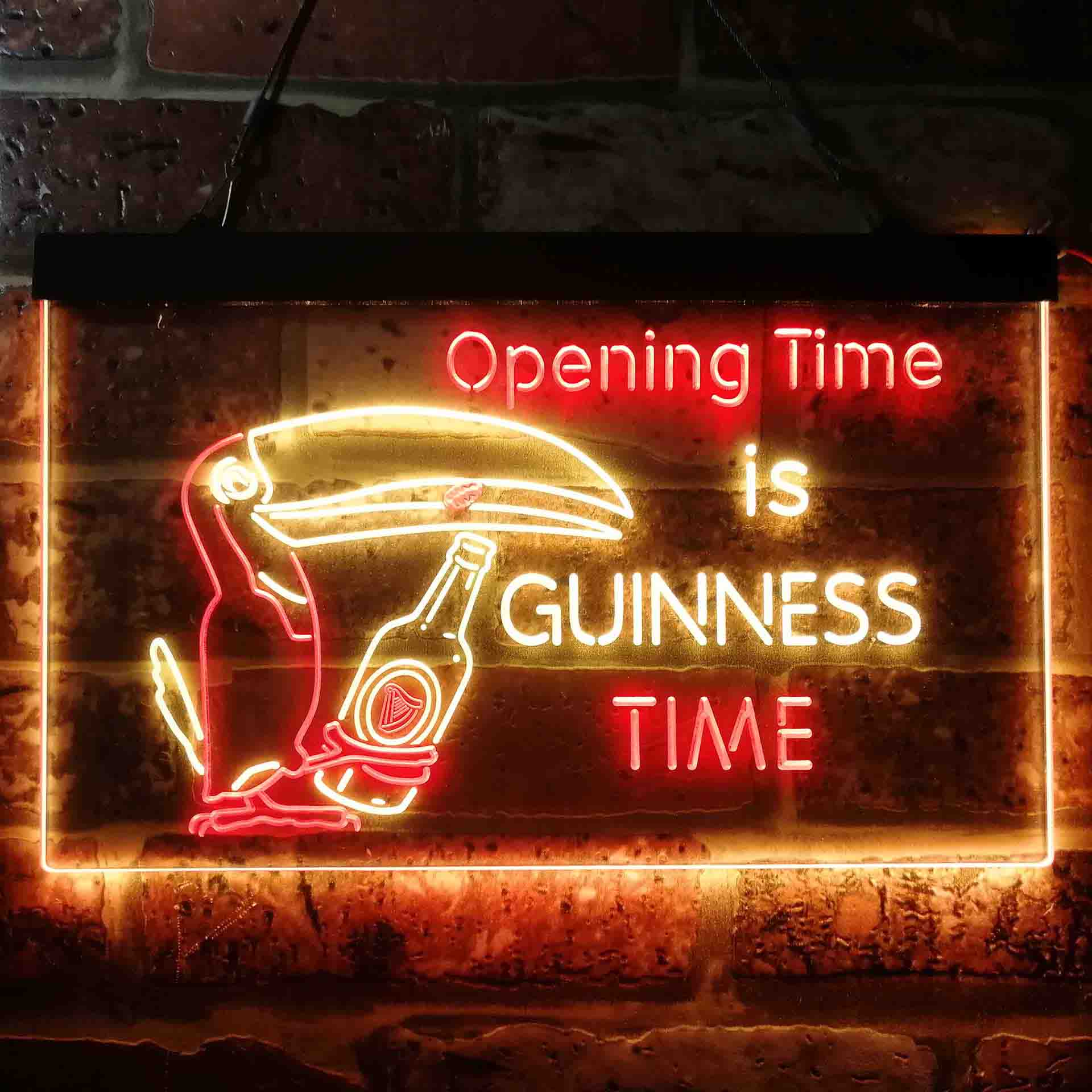 Guinness Time Opening Beer Neon LED Sign