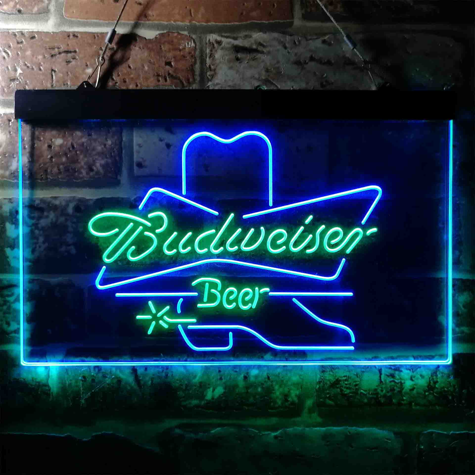 Budweiser Cowboys Boot Neon LED Sign