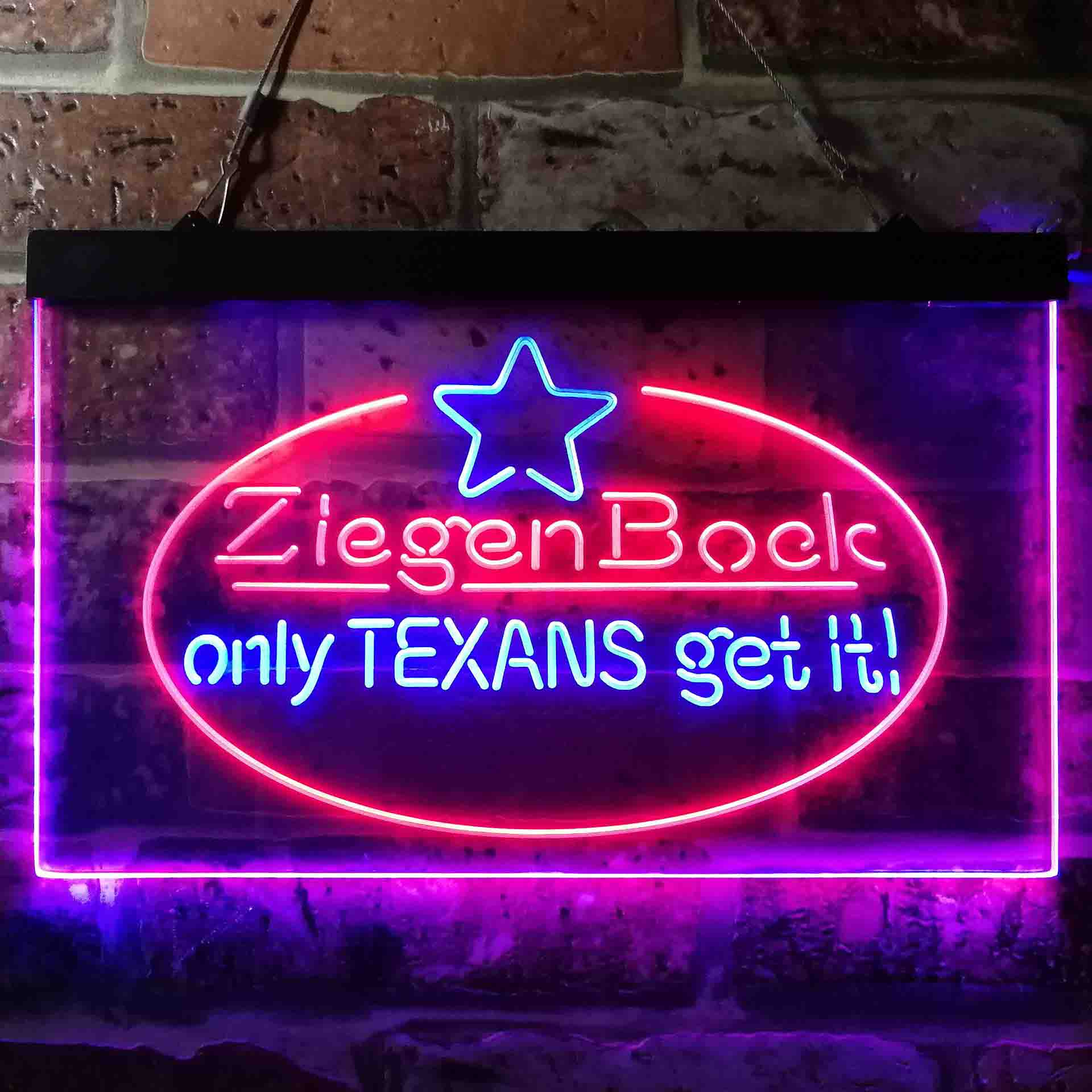 ZiegenBock Amber Only Texans Get it Neon LED Sign