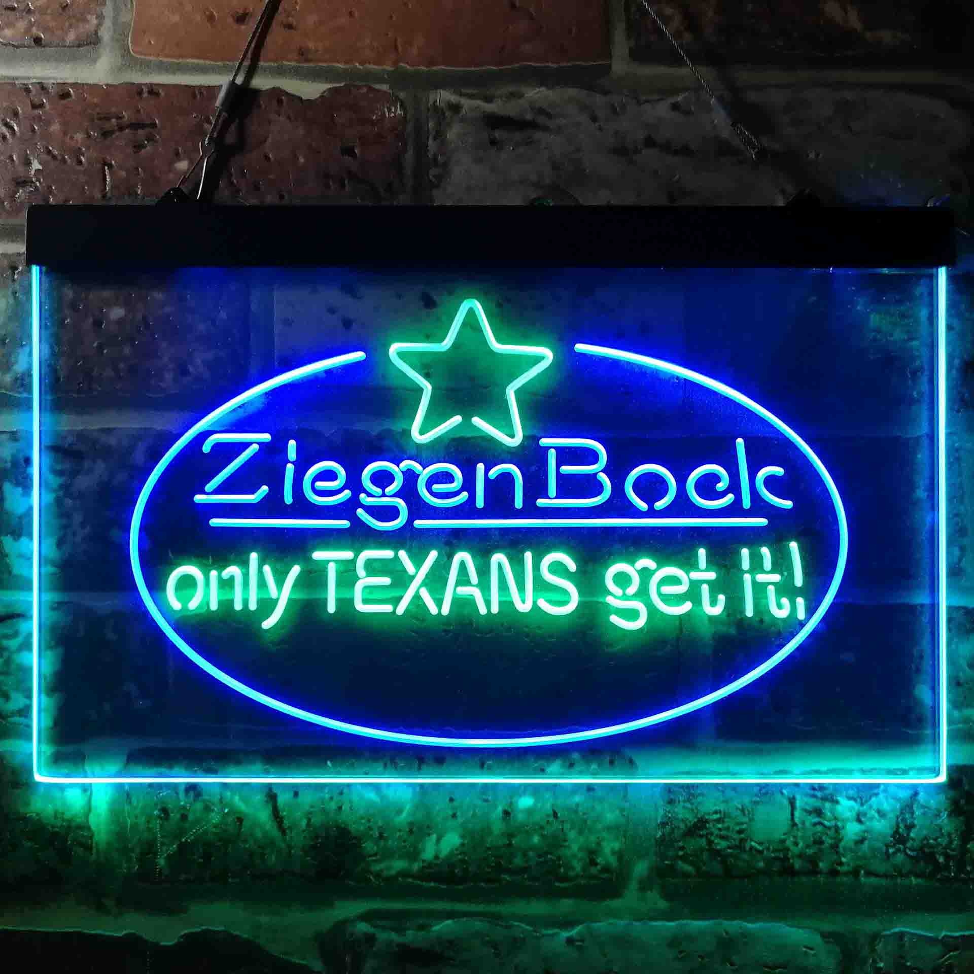 ZiegenBock Amber Only Texans Get it Neon LED Sign