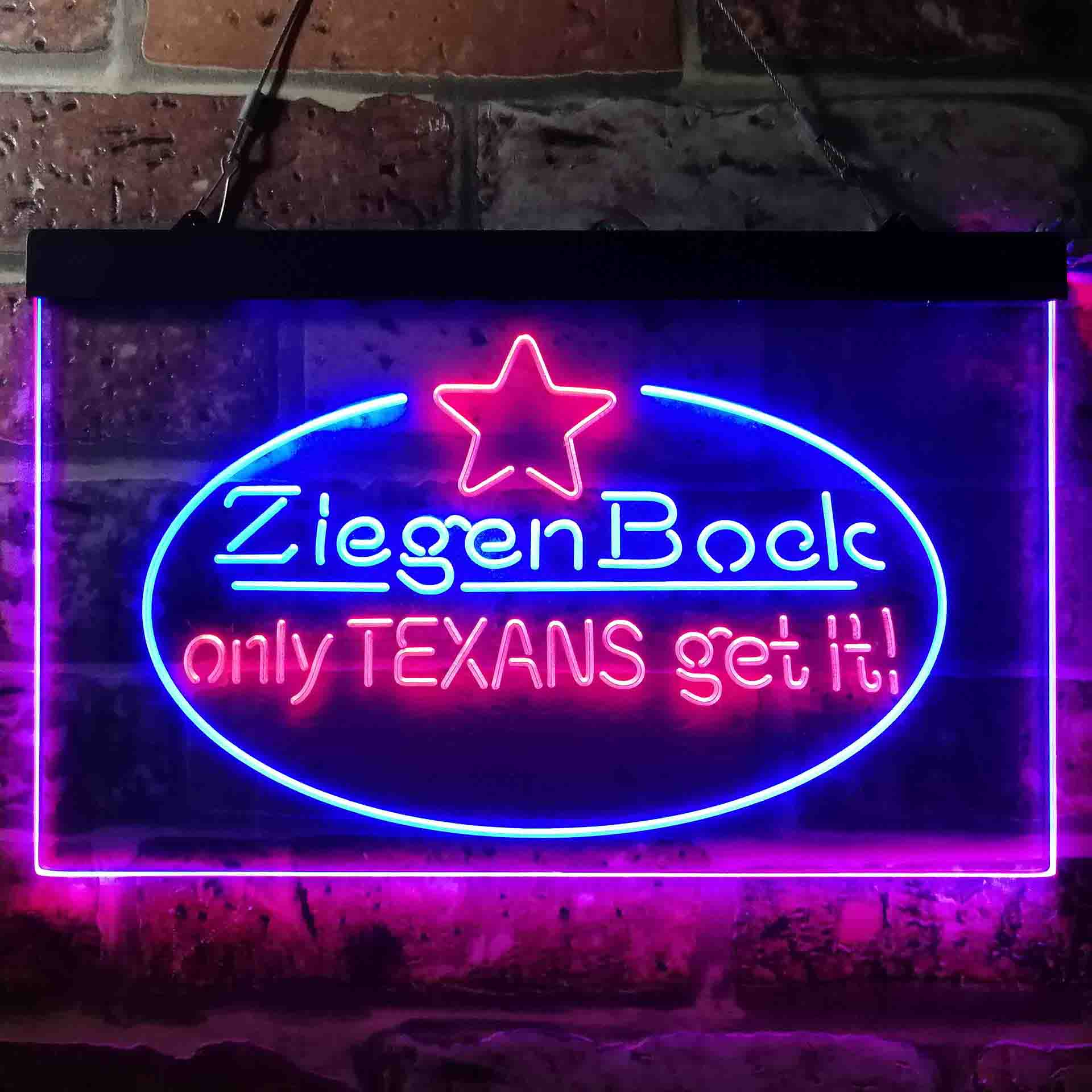 ZiegenBock Amber Only Texans Get it Neon LED Sign